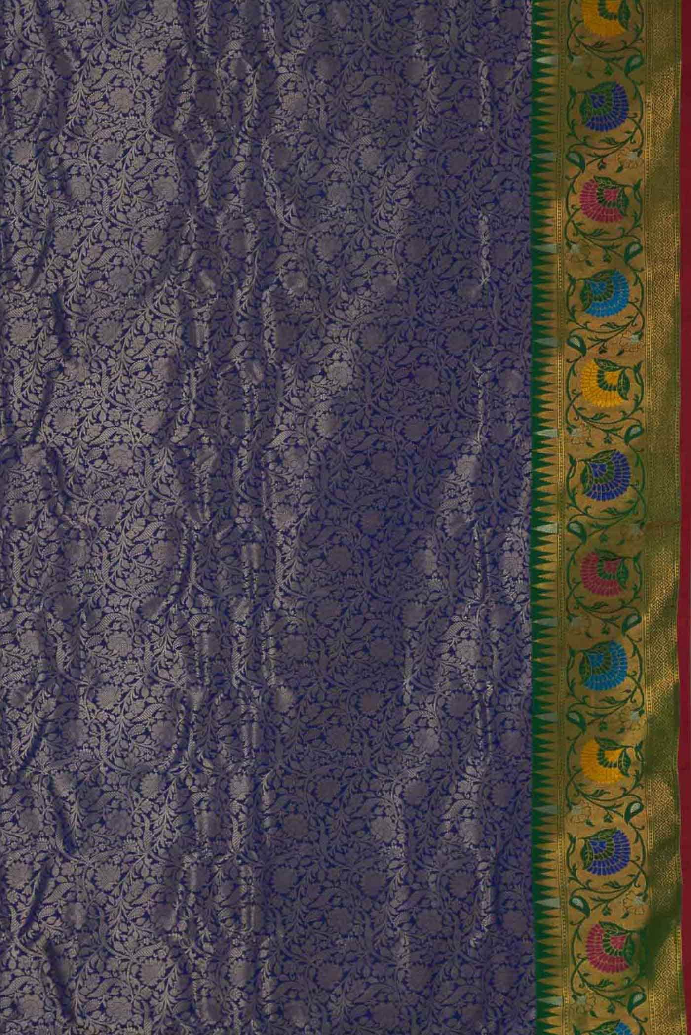 Blue Gadwal Silk Saree