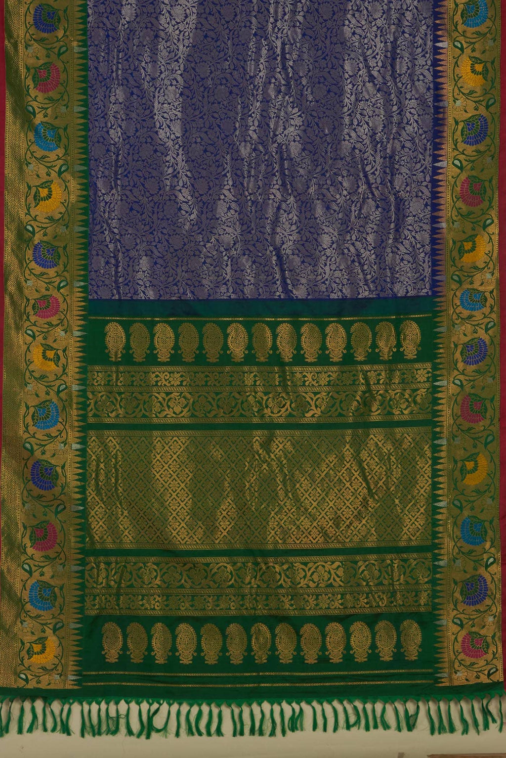 Blue Gadwal Silk Saree