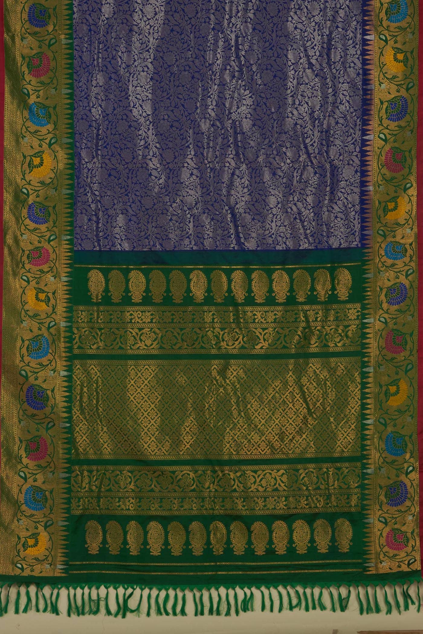 Blue Gadwal Silk Saree