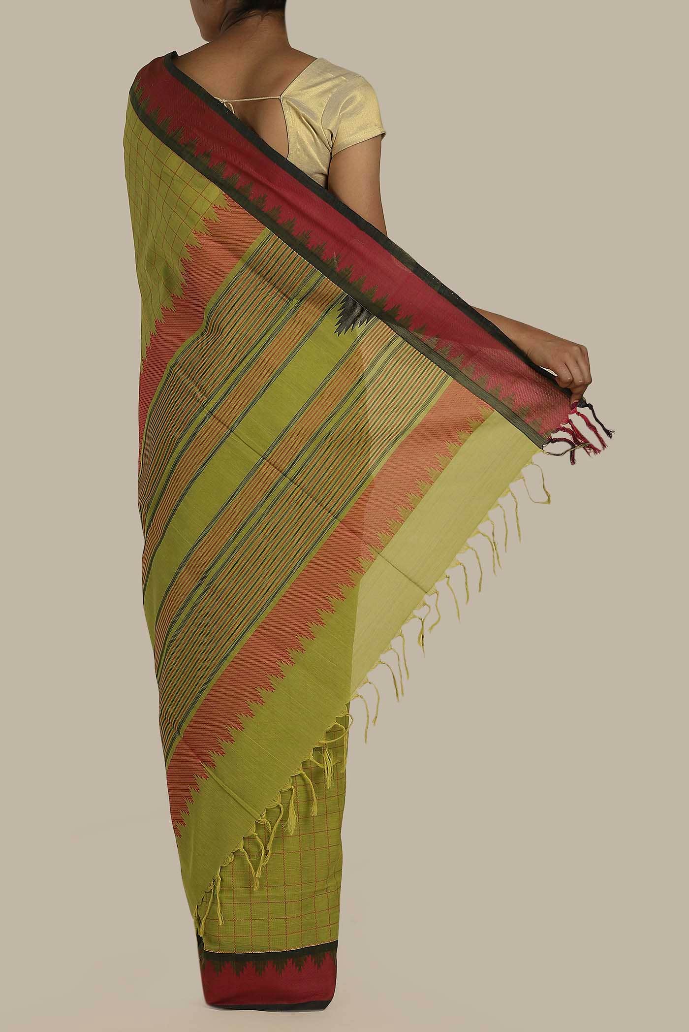 Green Cotton Saree