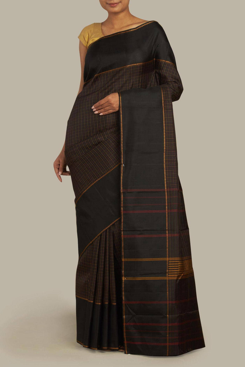 Black Kanchipuram Silk Saree