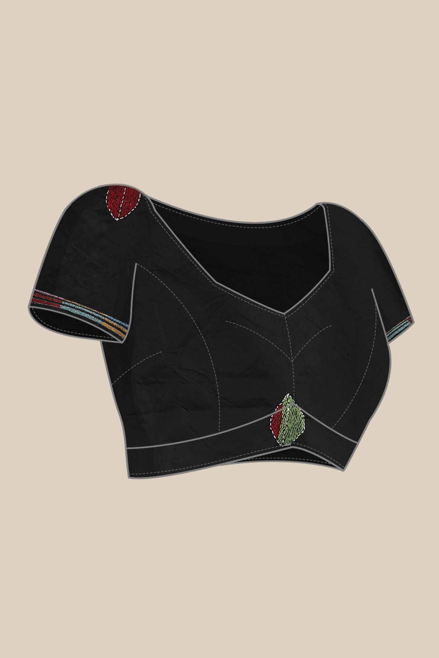 Black Tussar Silk Saree