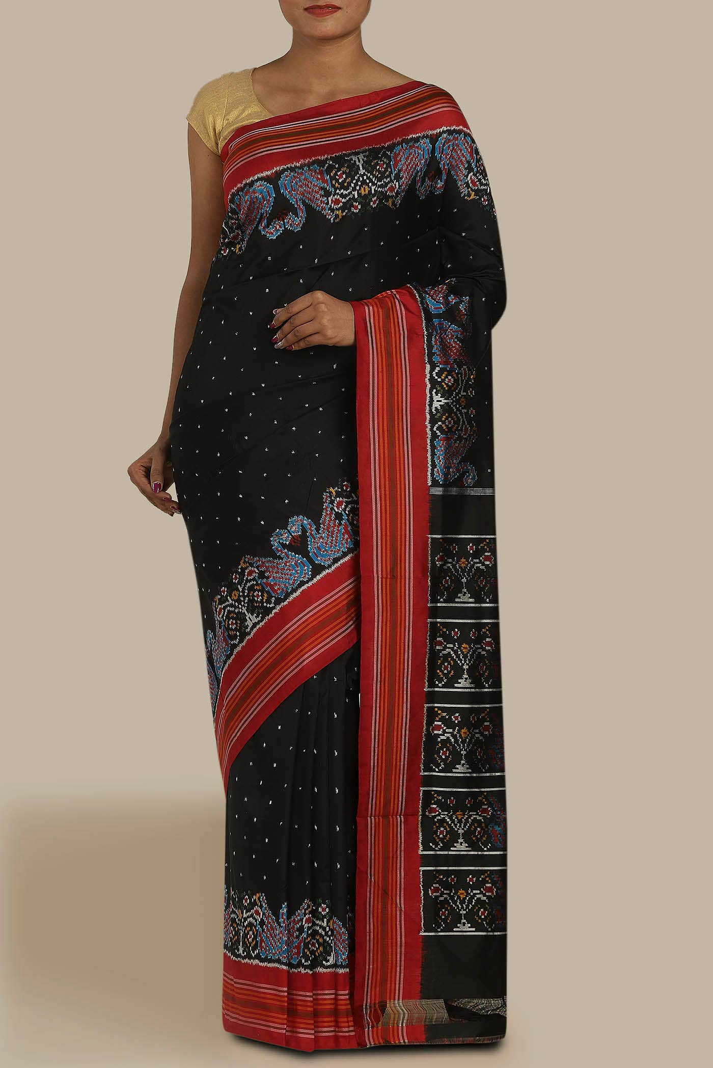 Black Pochampally Silk Saree