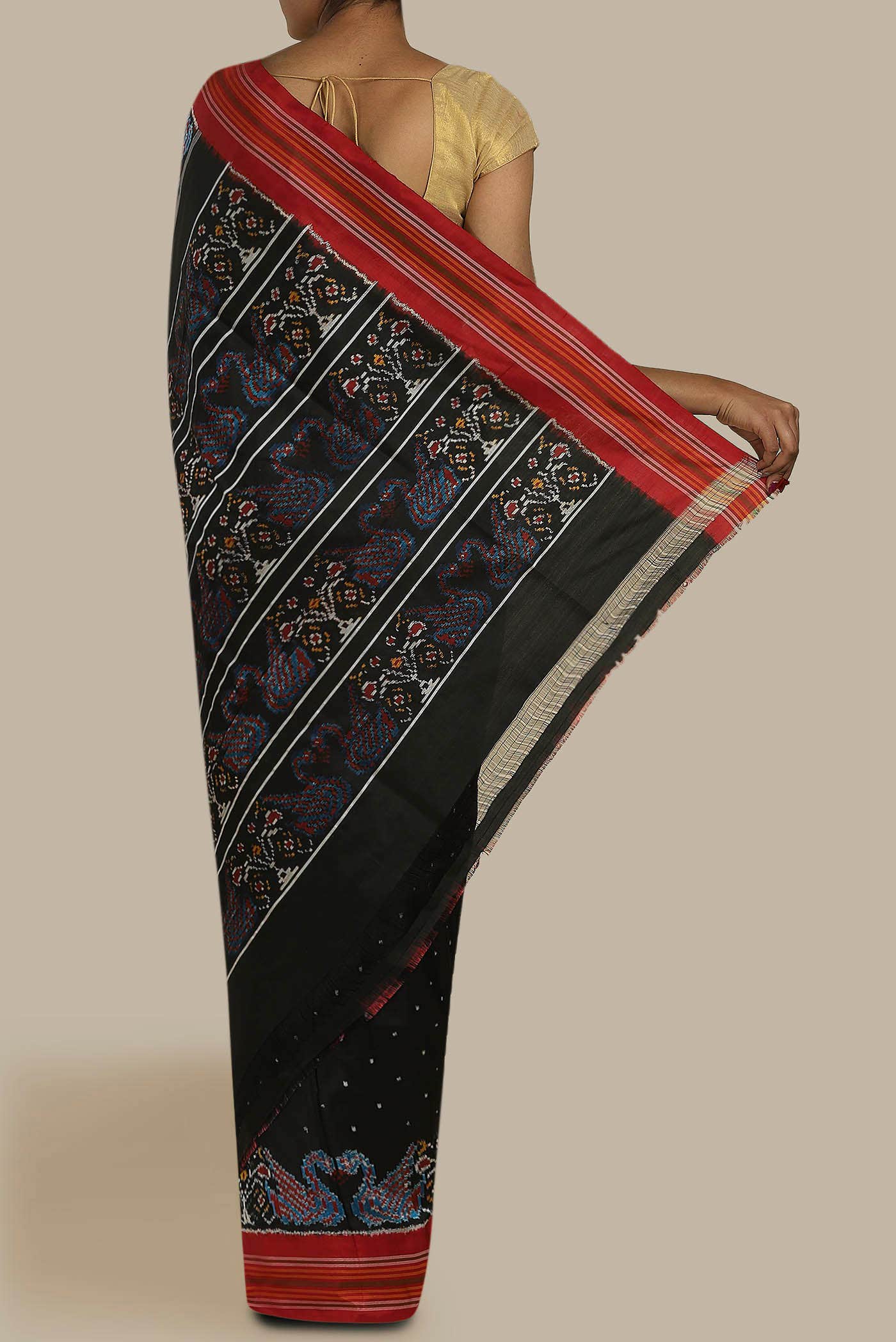 Black Pochampally Silk Saree