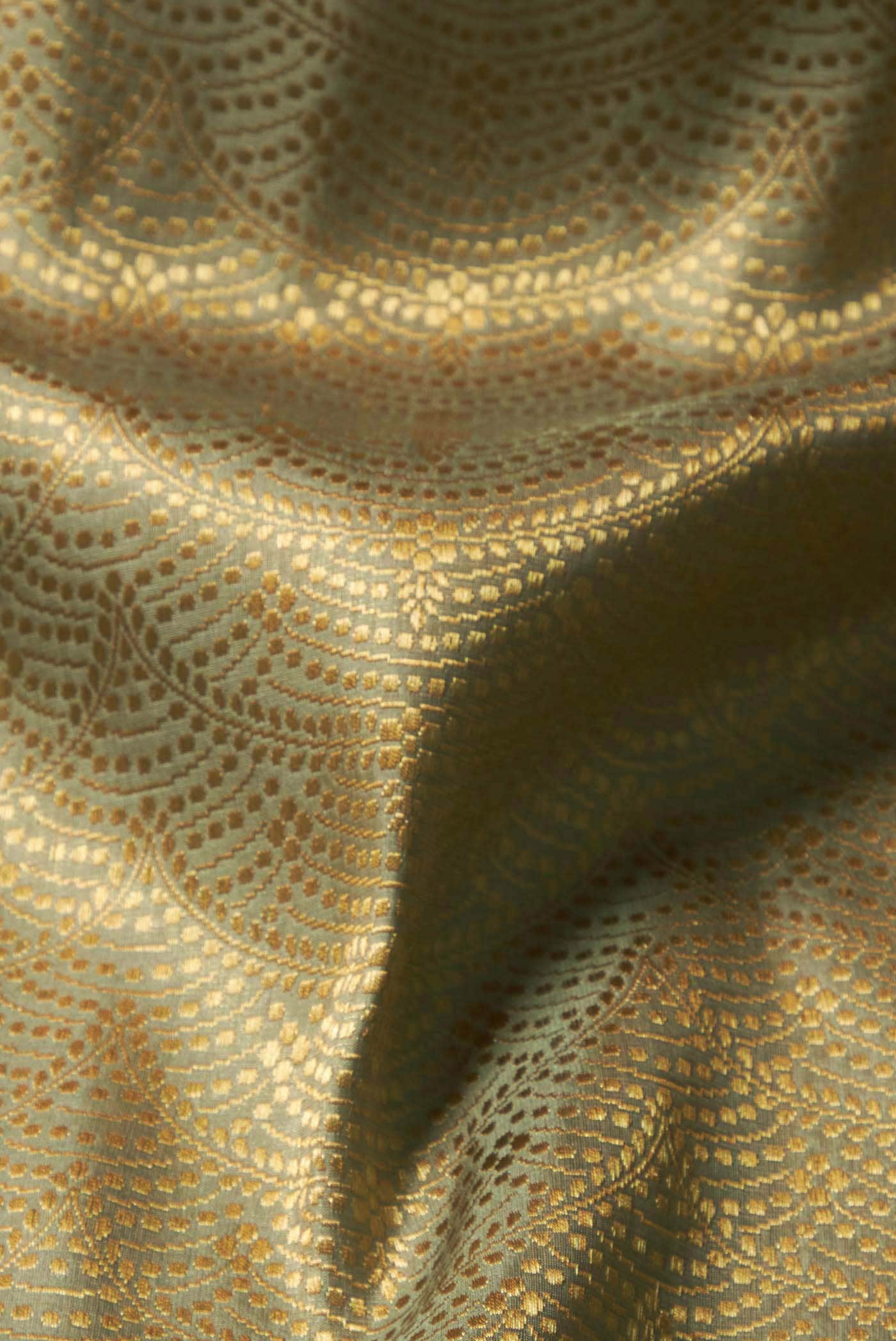 Green Banarasi Kora Silk Saree