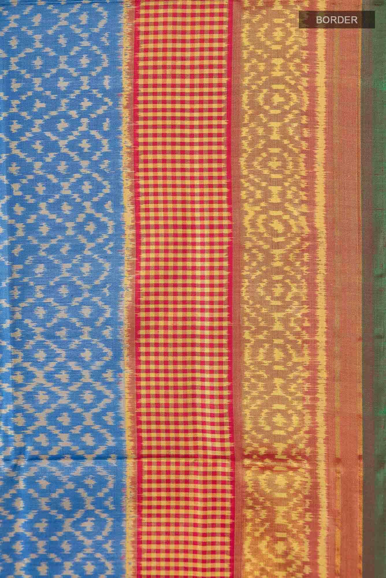 Blue Dual Tone Rajkot Patola Silk Saree
