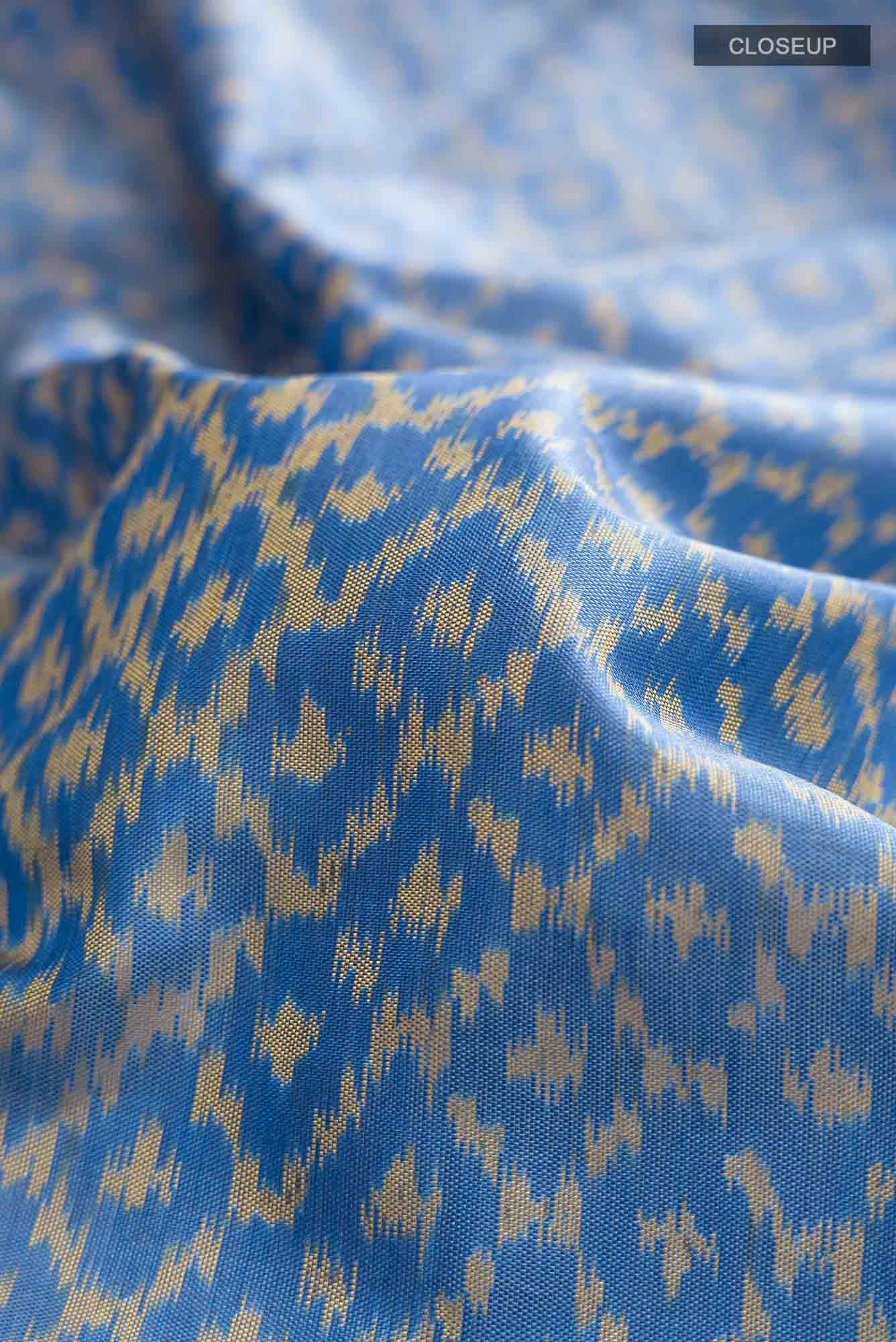 Blue Dual Tone Rajkot Patola Silk Saree
