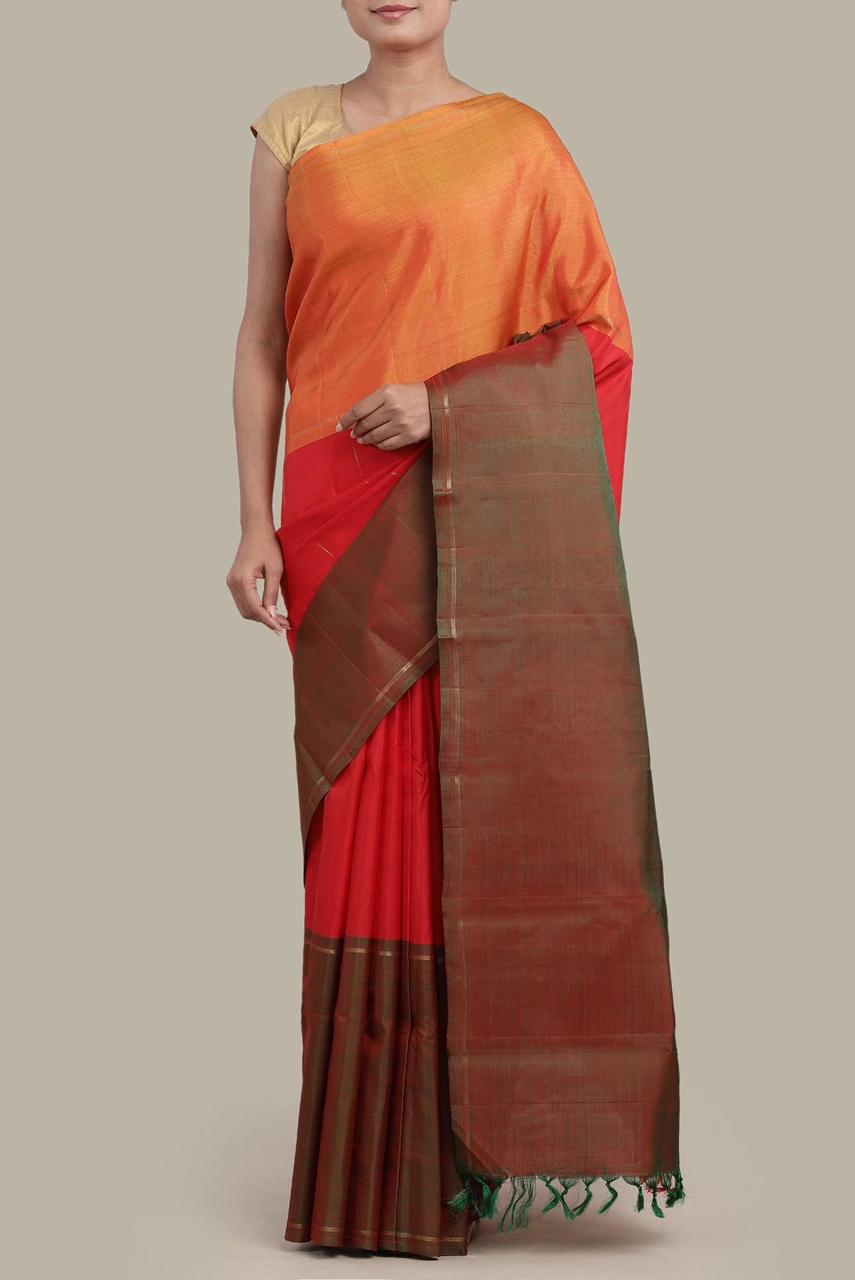 Pure Silk Pure Zari Red Kanjivaram Saree