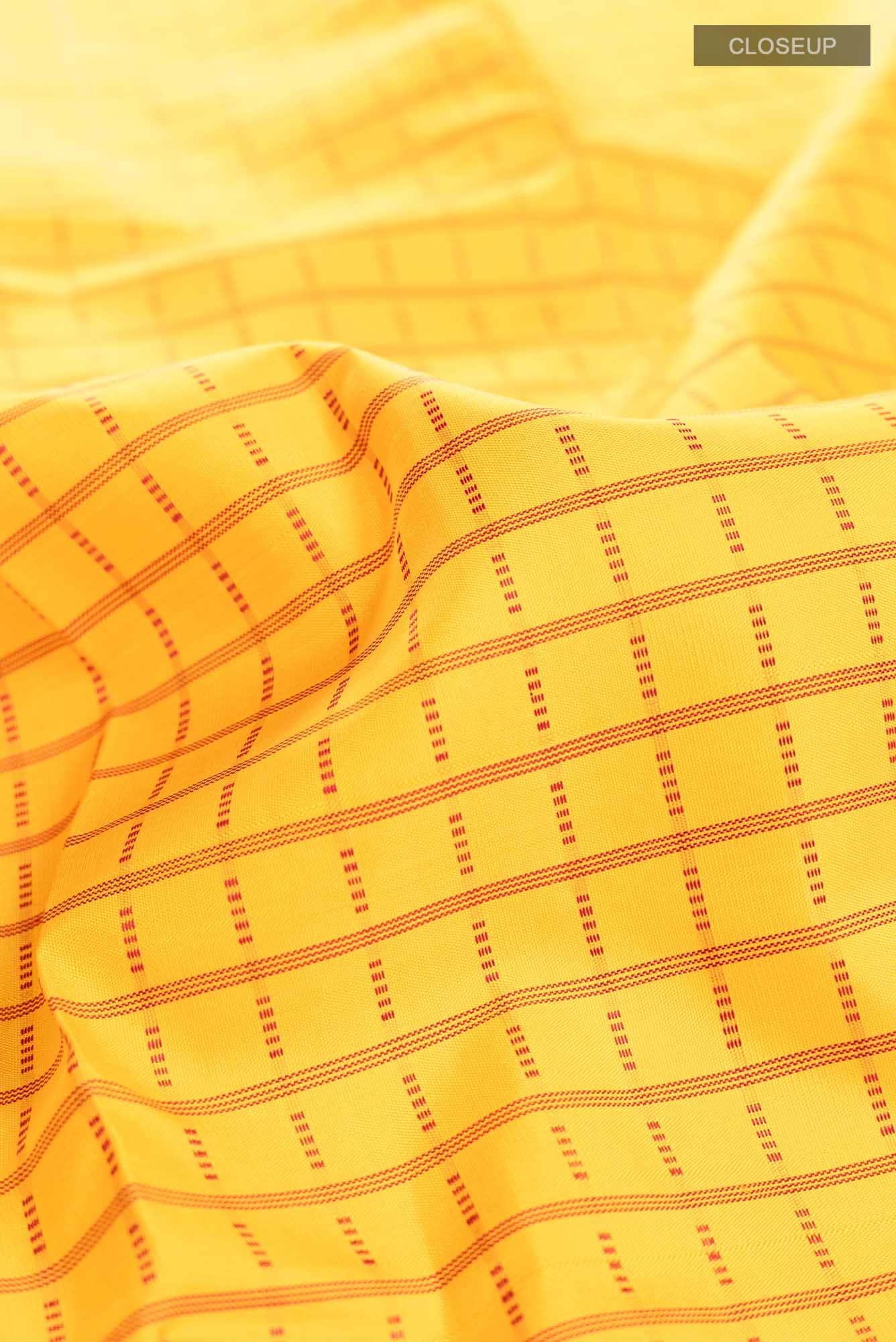 Pure Silk Pure Zari Yellow Kanchipuram Saree