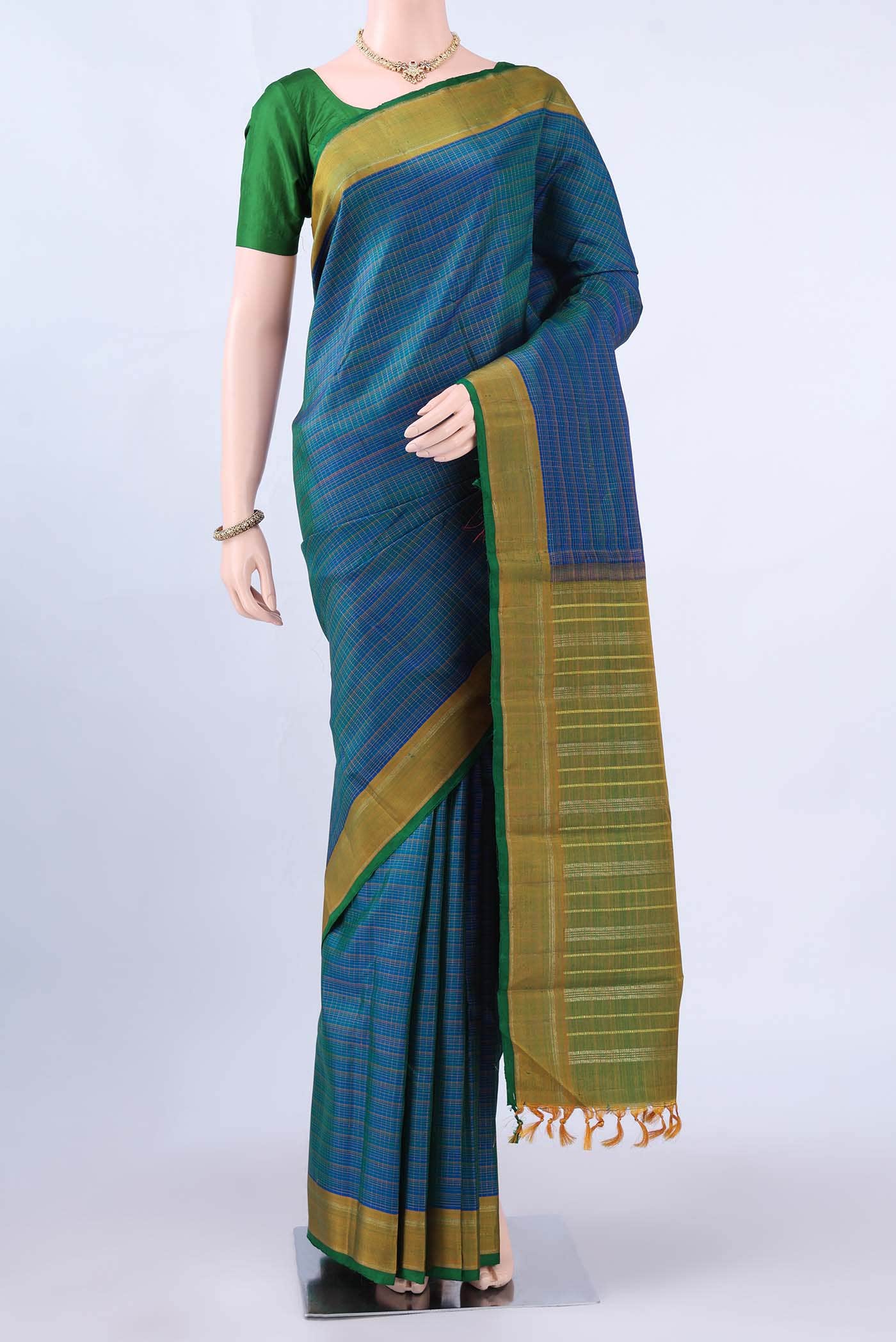 Blue Kanchipuram Silk Saree