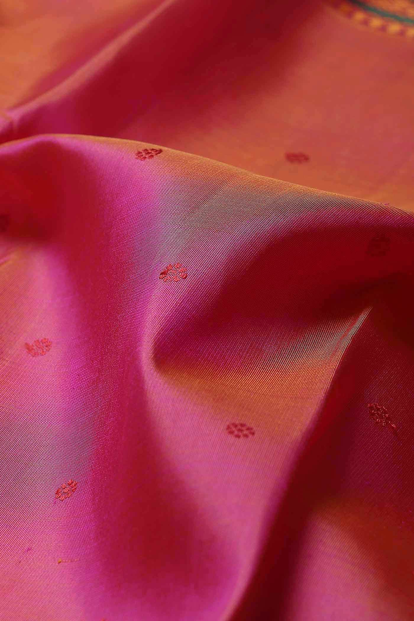Coral Kanchipuram Silk Saree
