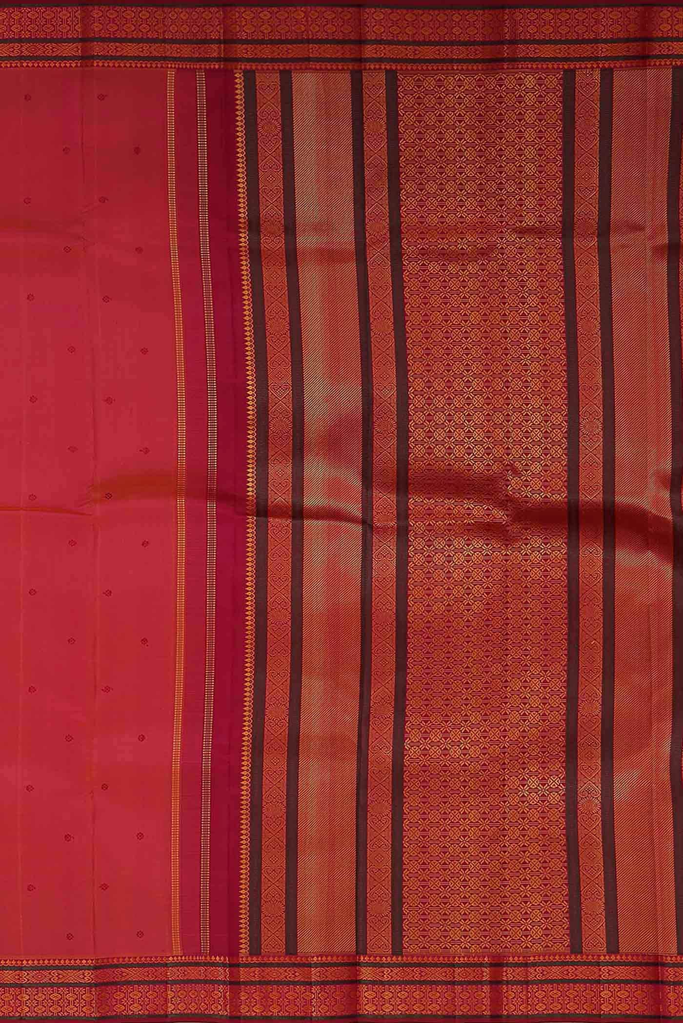 Coral Kanchipuram Silk Saree