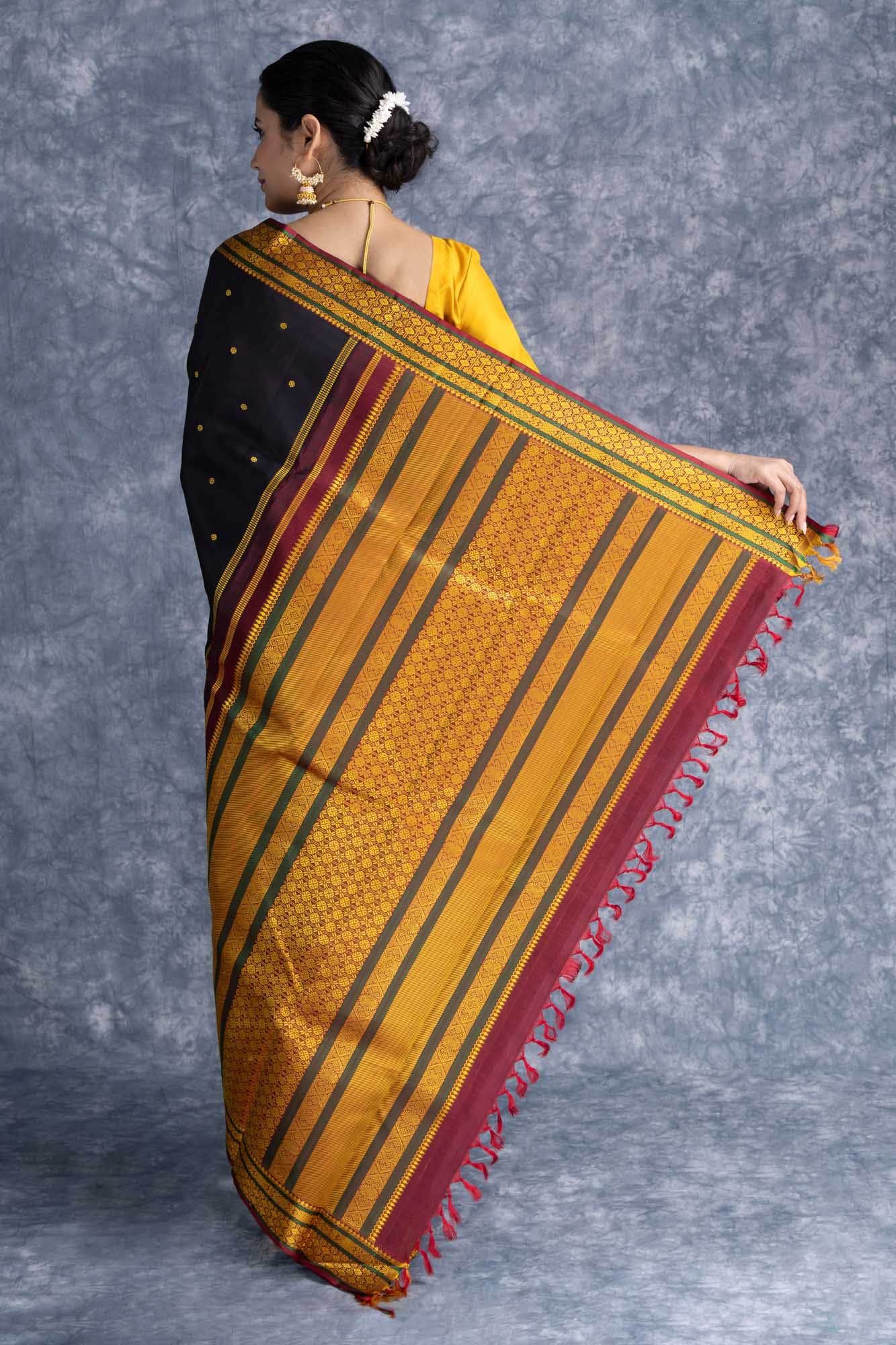 Black Kanchipuram Silk Saree