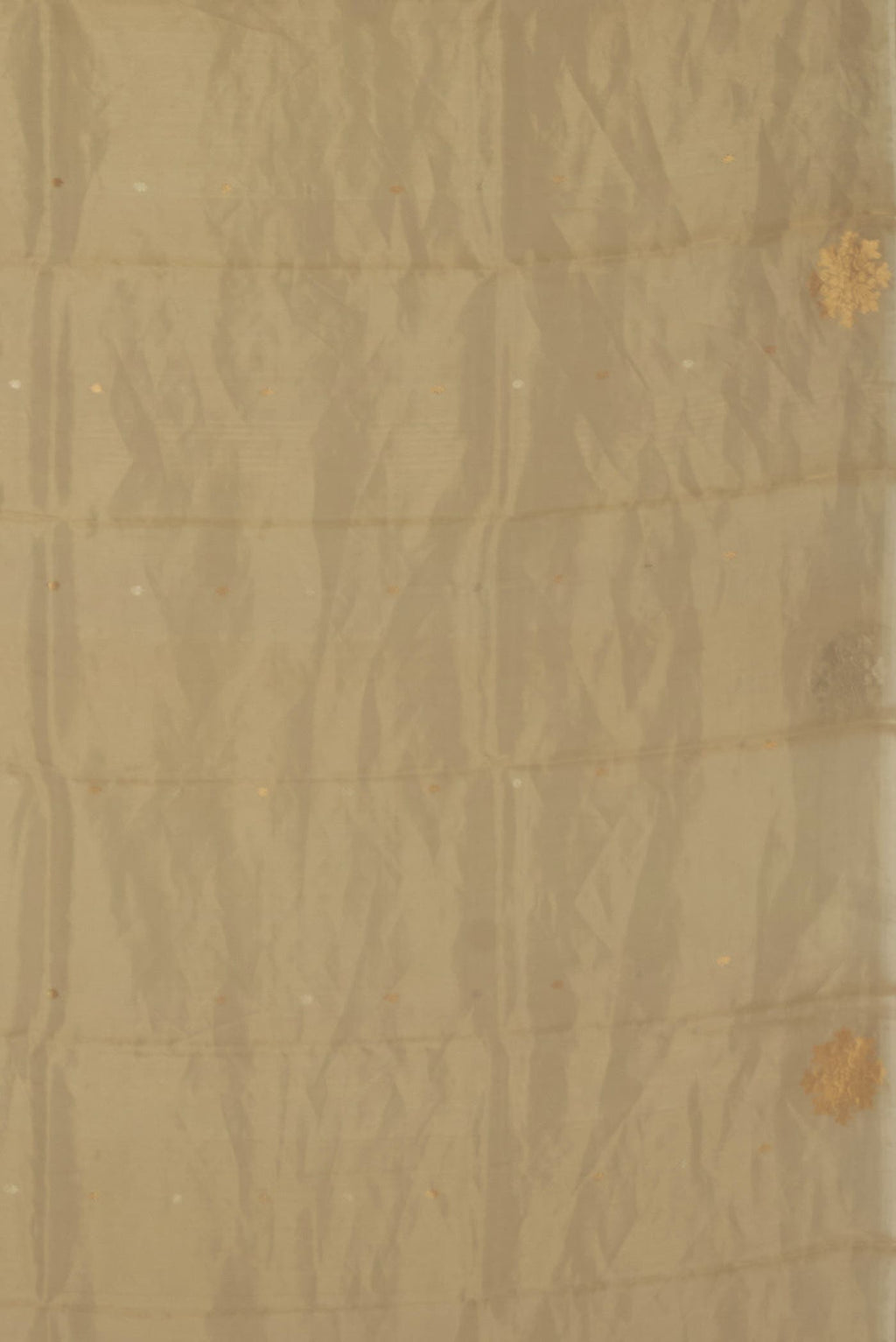 Beige Organza Silk Saree
