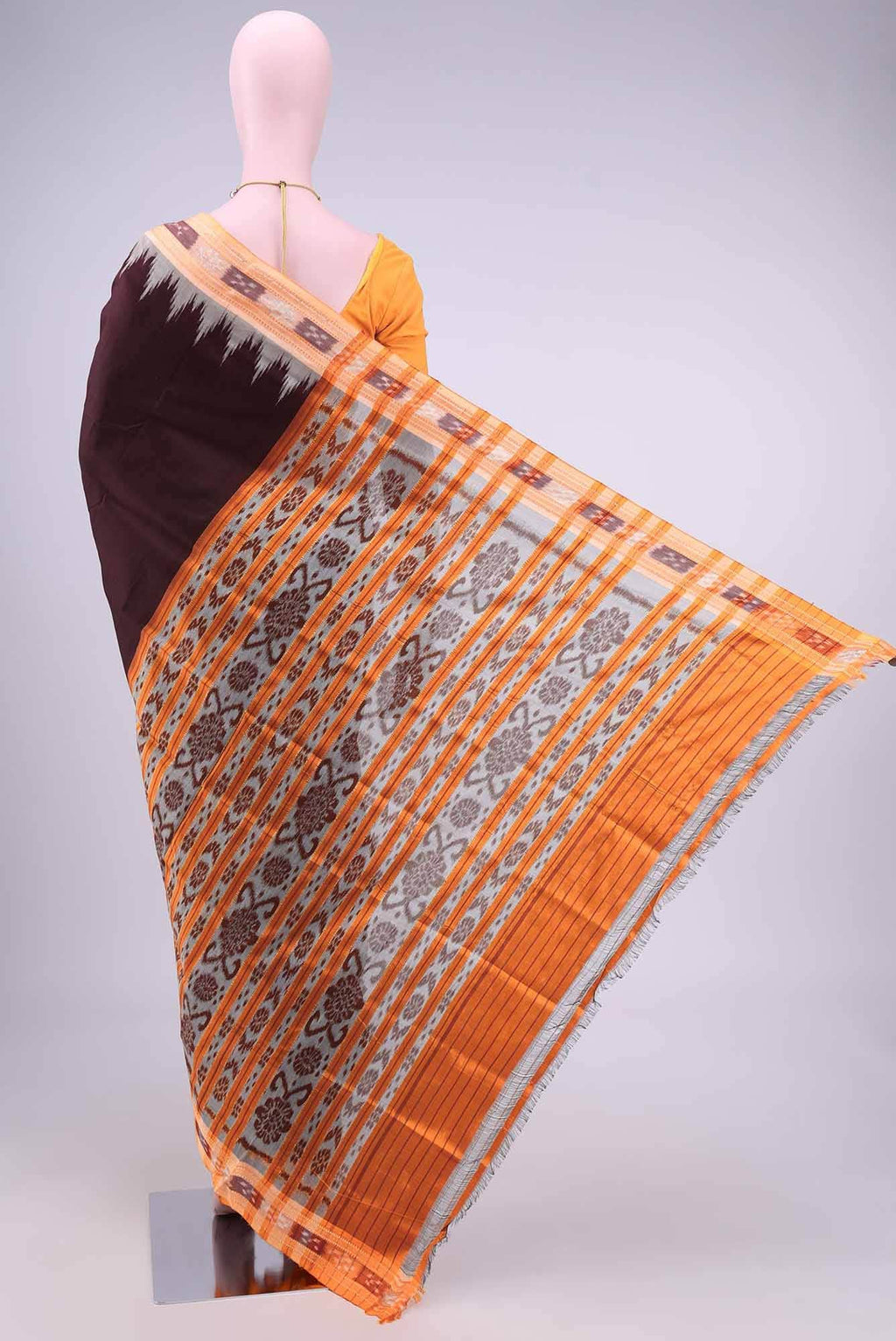 Brown Orissa Silk Saree