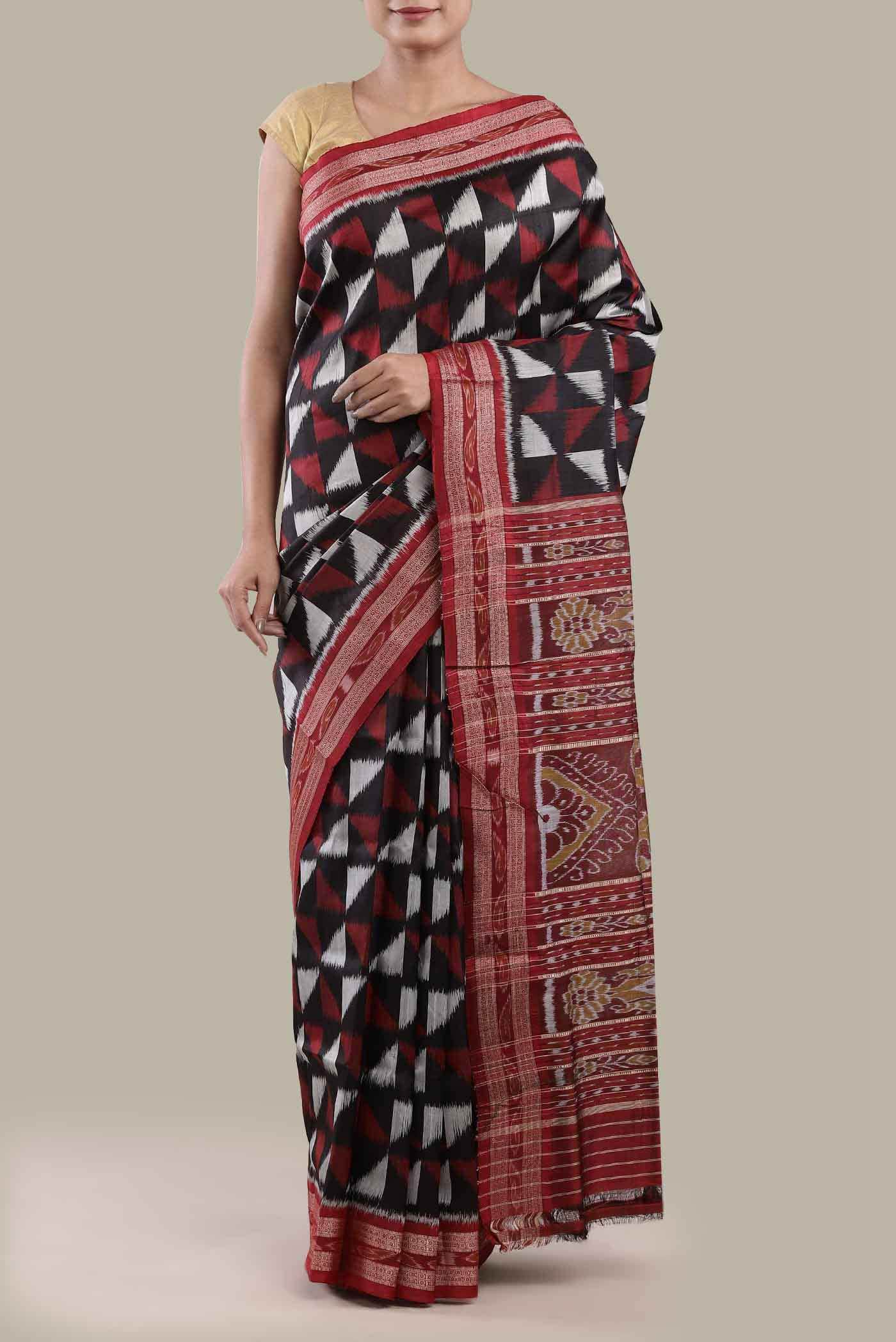 Black Orissa Silk Saree