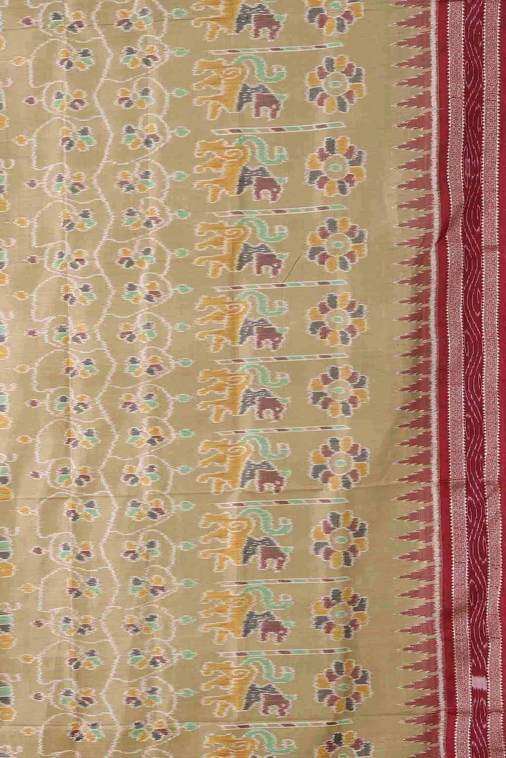 Beige Orissa Silk Saree