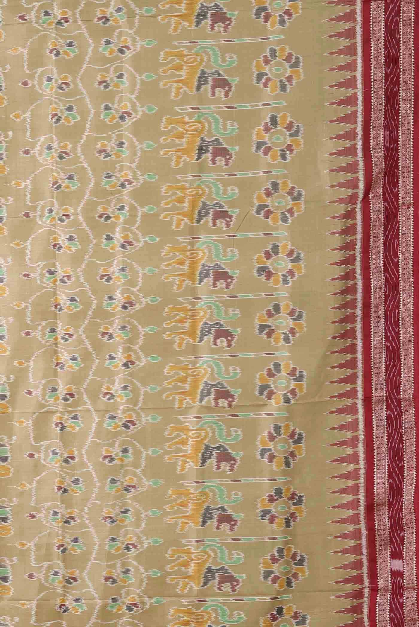 Beige Orissa Silk Saree