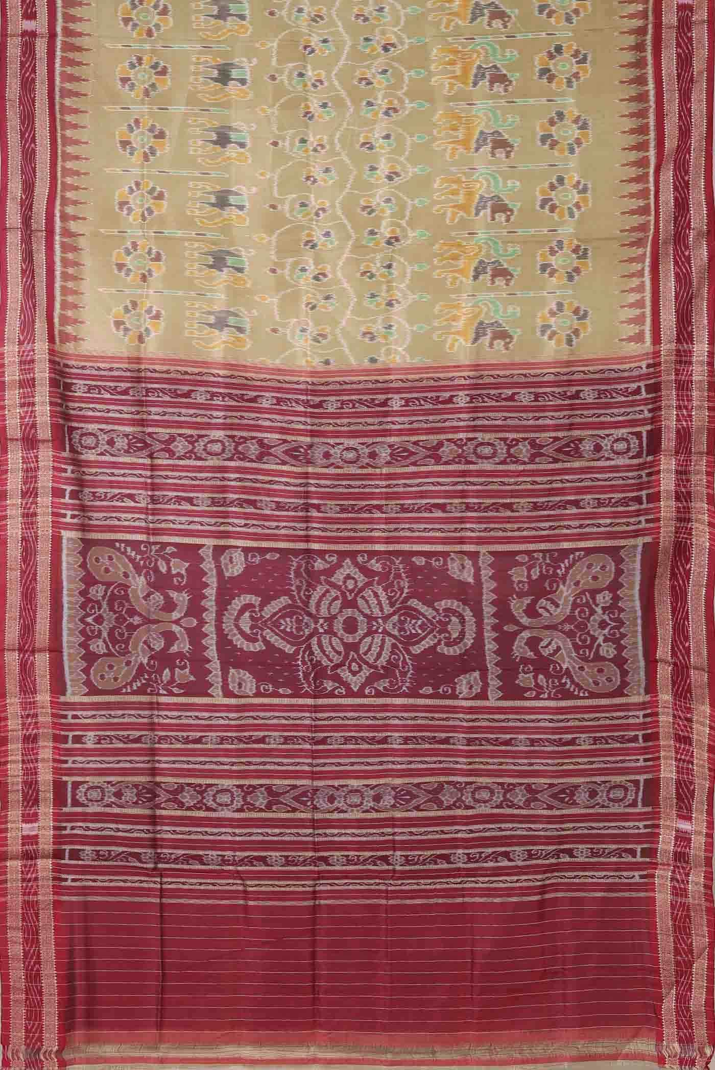 Beige Orissa Silk Saree