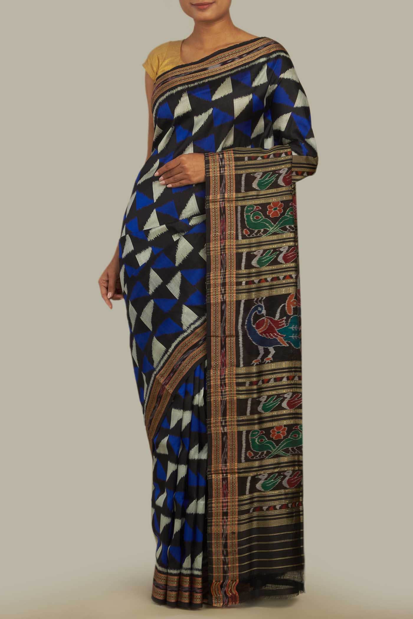 Black Orissa Silk Saree
