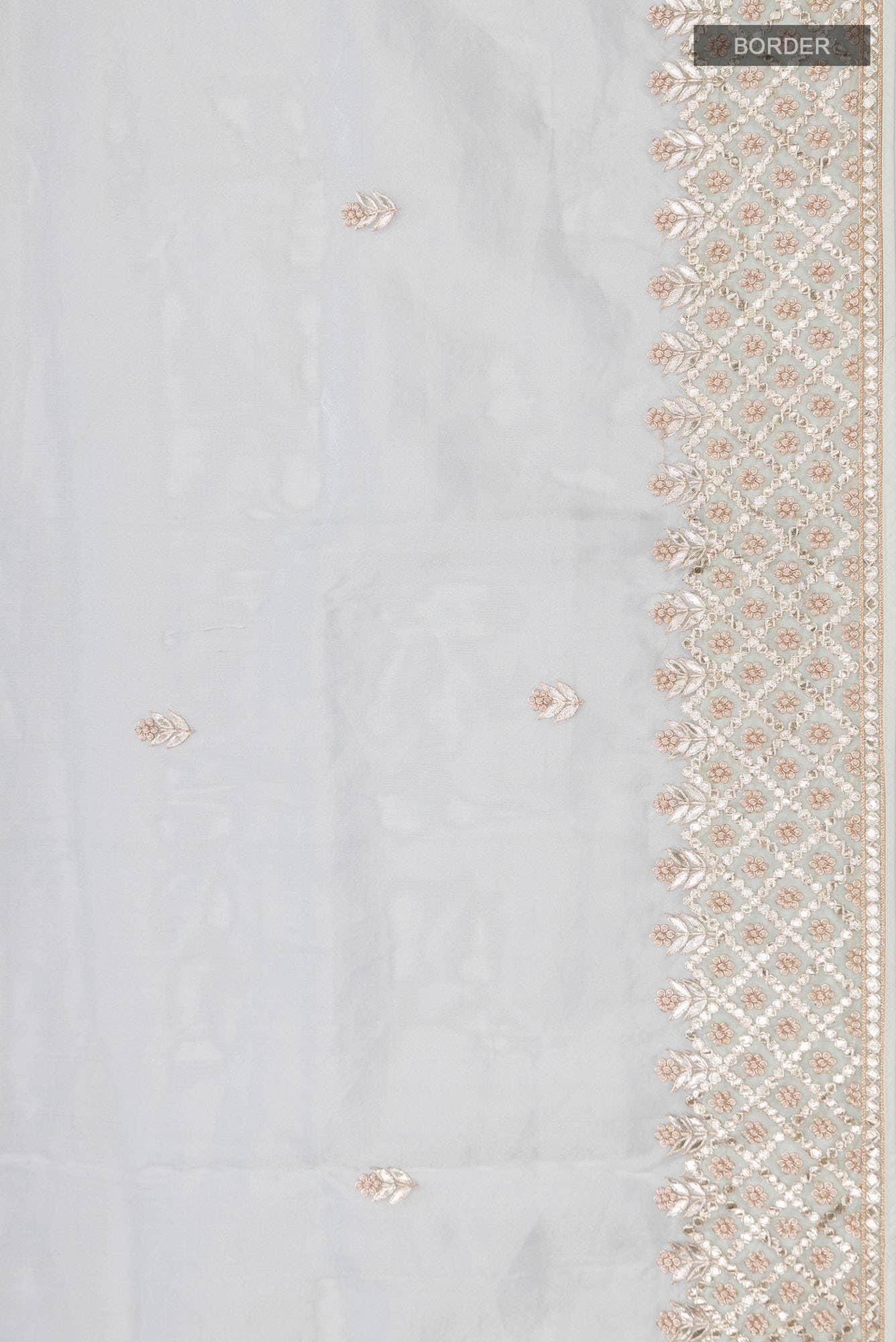 Cyan Organza Silk Saree