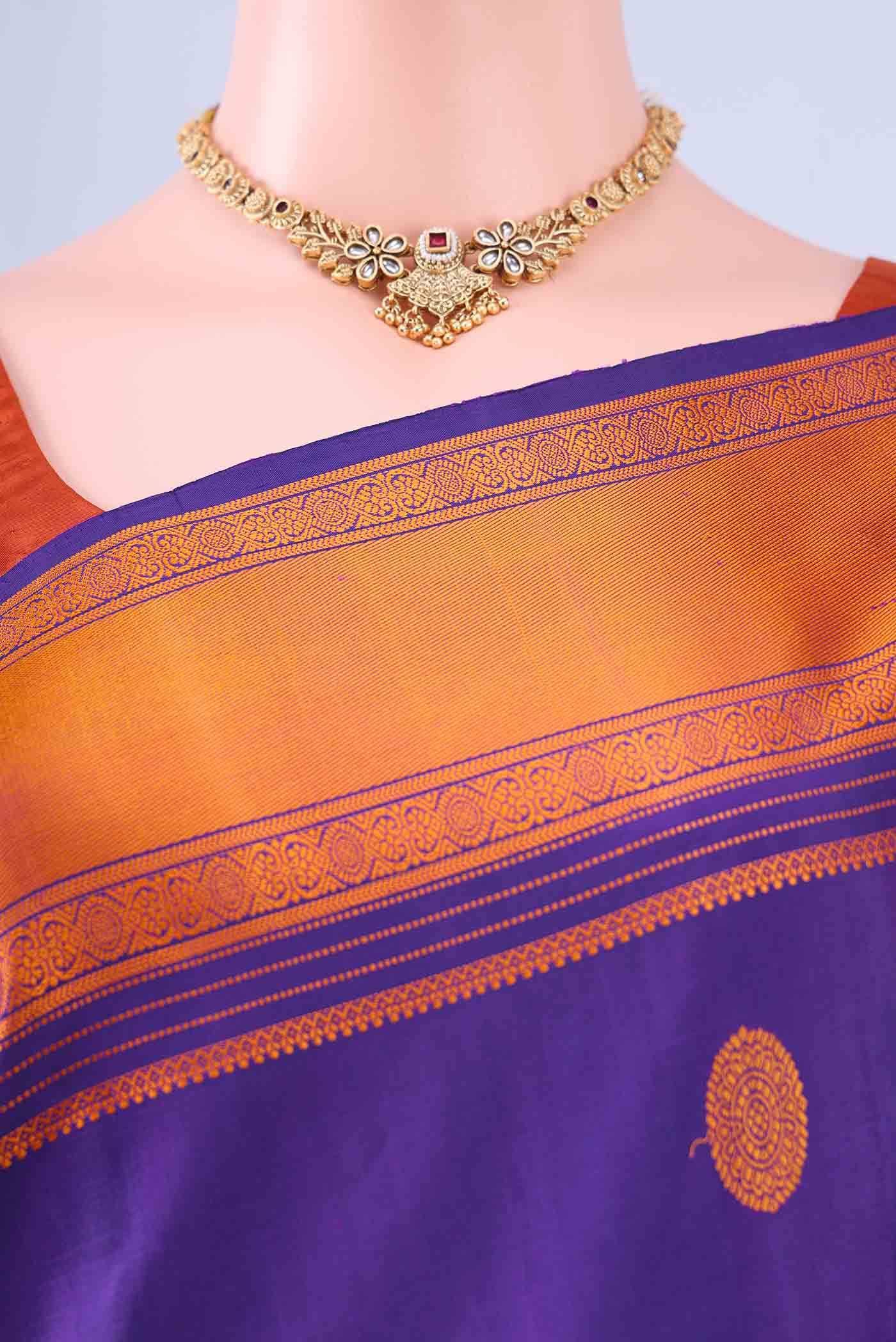 Purple Kanchipuram Silk Saree