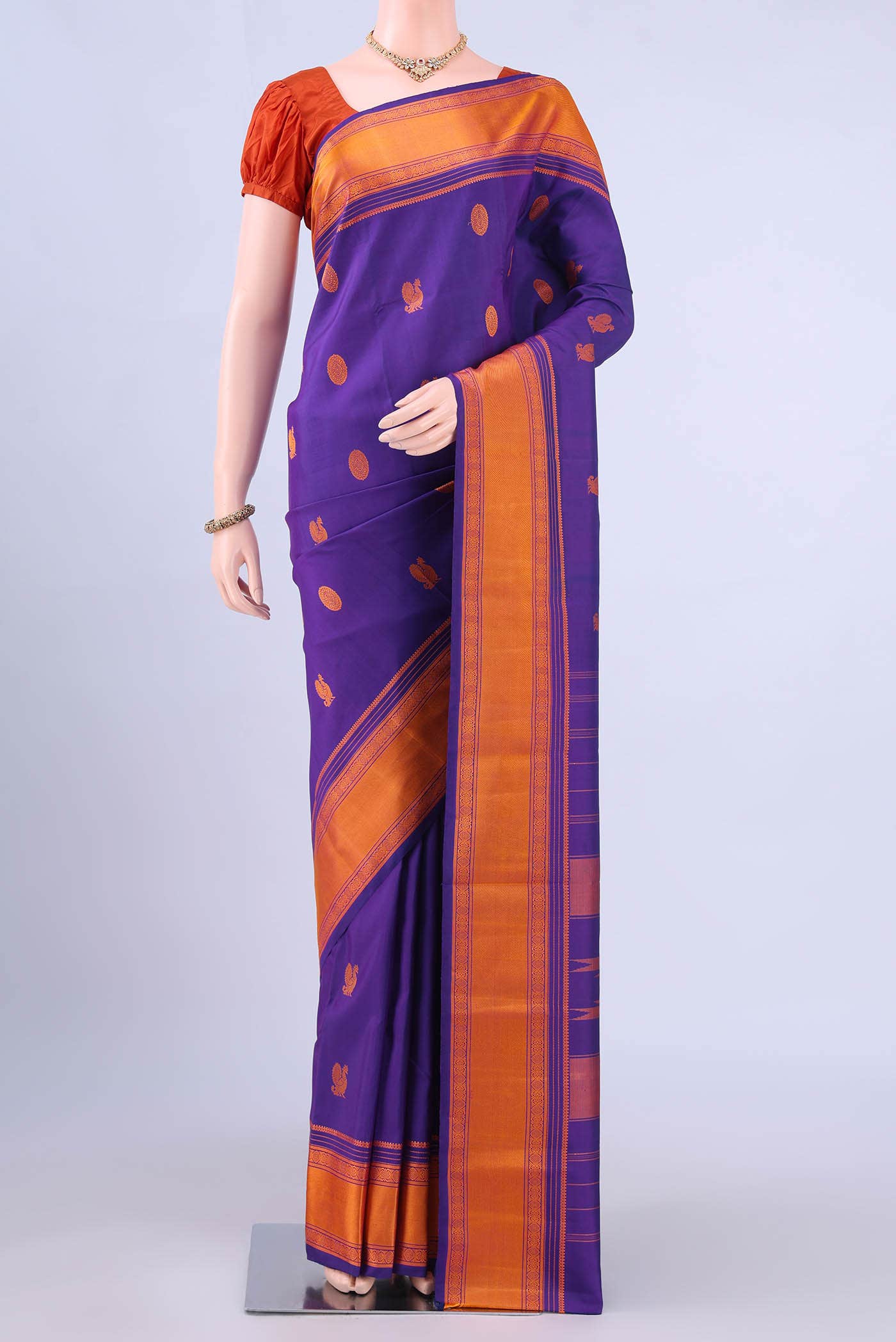Purple Kanchipuram Silk Saree