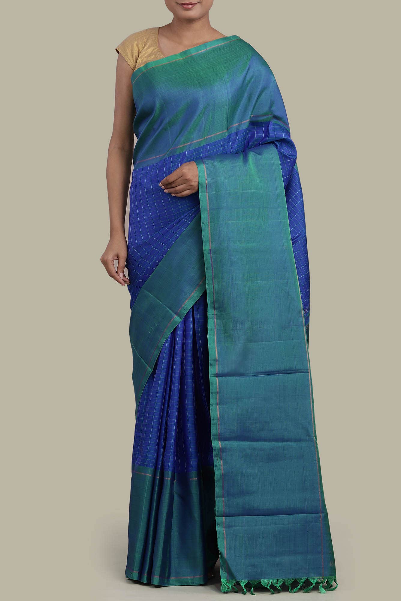 Blue Kanchipuram Silk Saree