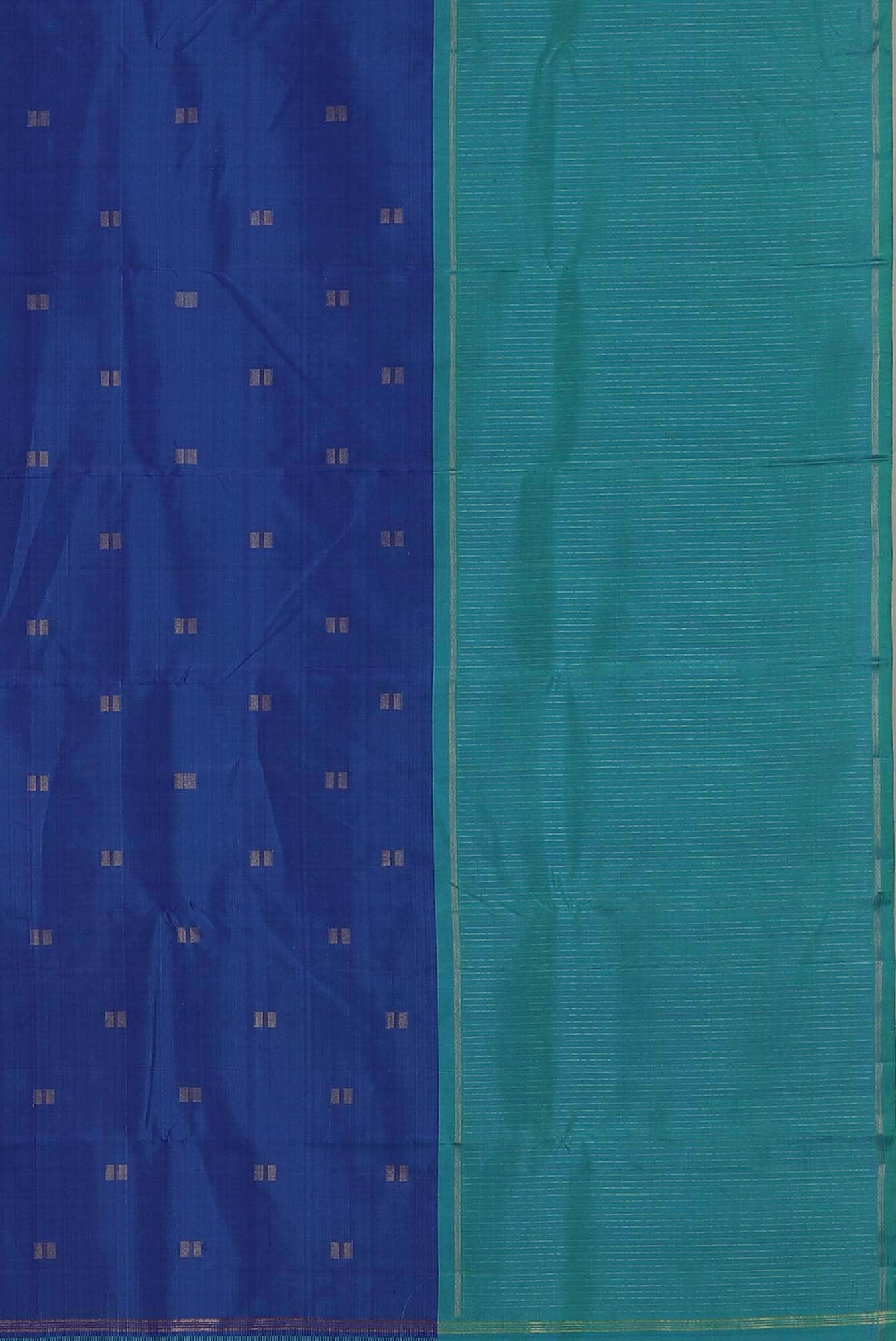 Pure Silk Pure Zari Blue Kanchipuram Saree