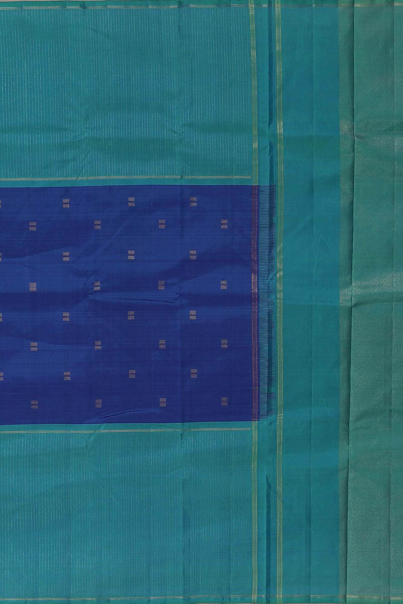 Pure Silk Pure Zari Blue Kanchipuram Saree