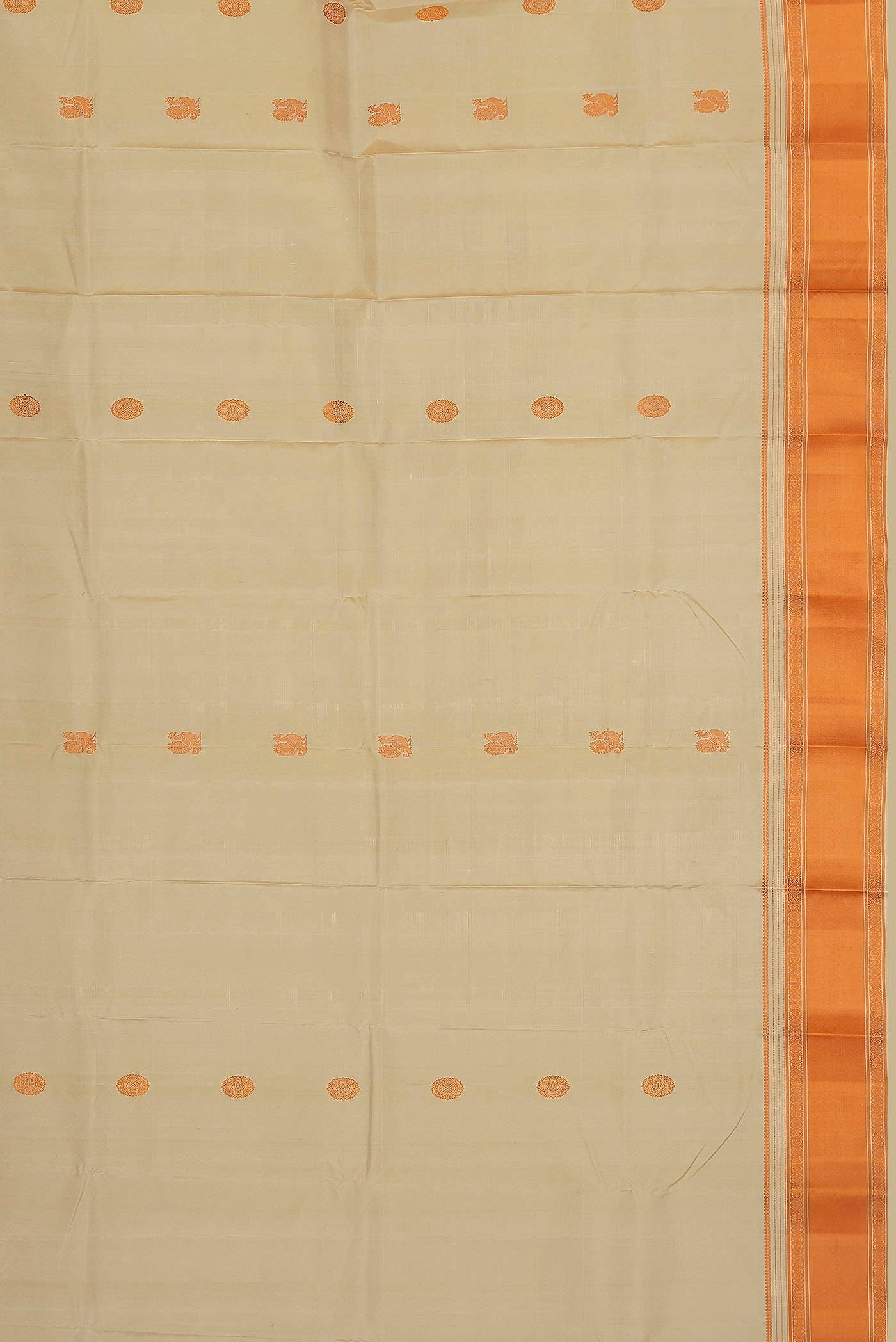 Cream Kanchipuram Silk Saree