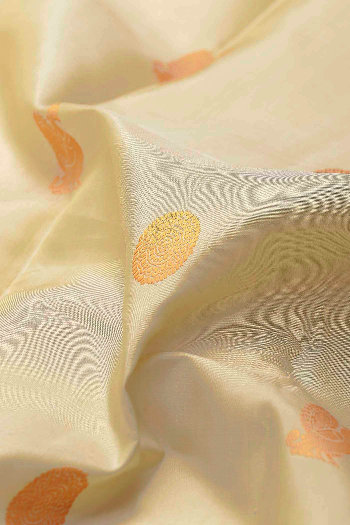 Cream Kanchipuram Silk Saree