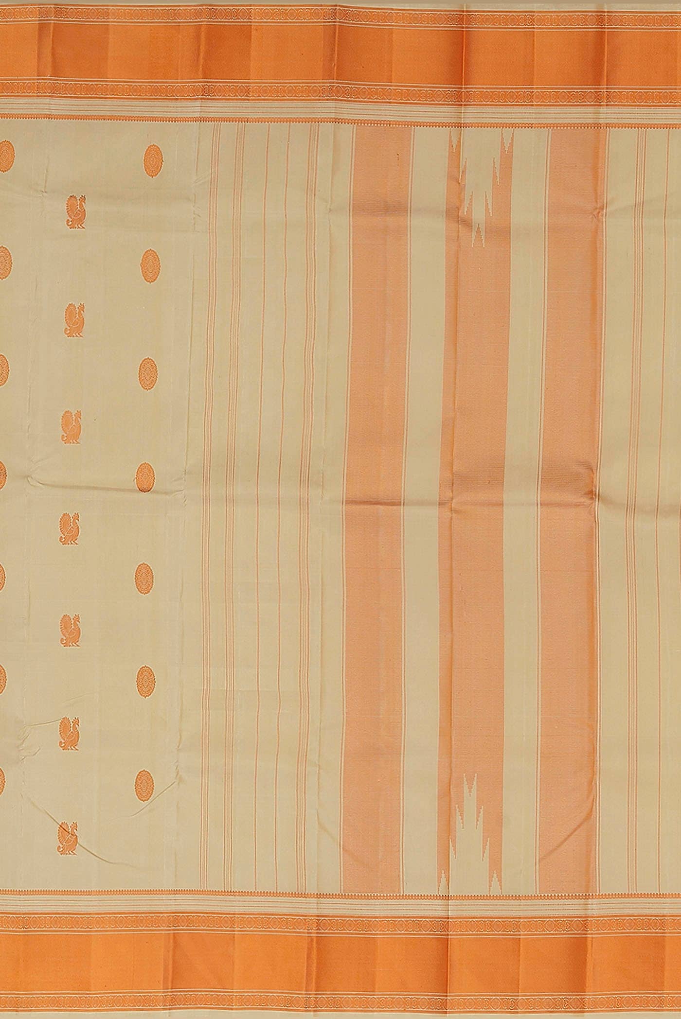 Cream Kanchipuram Silk Saree