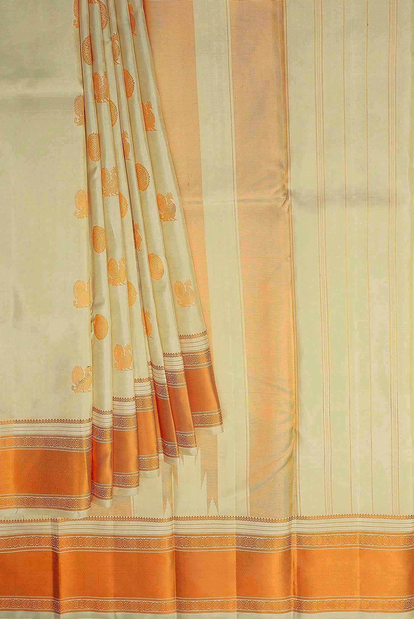 Cream Kanchipuram Silk Saree