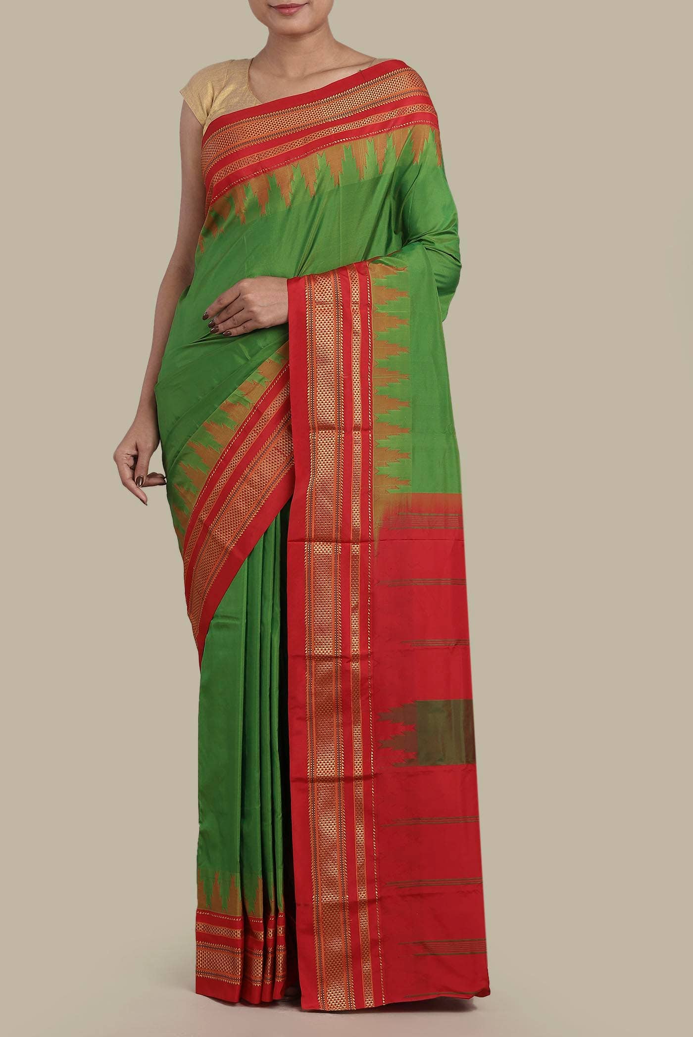 Green Blended Bangalore Silk Saree