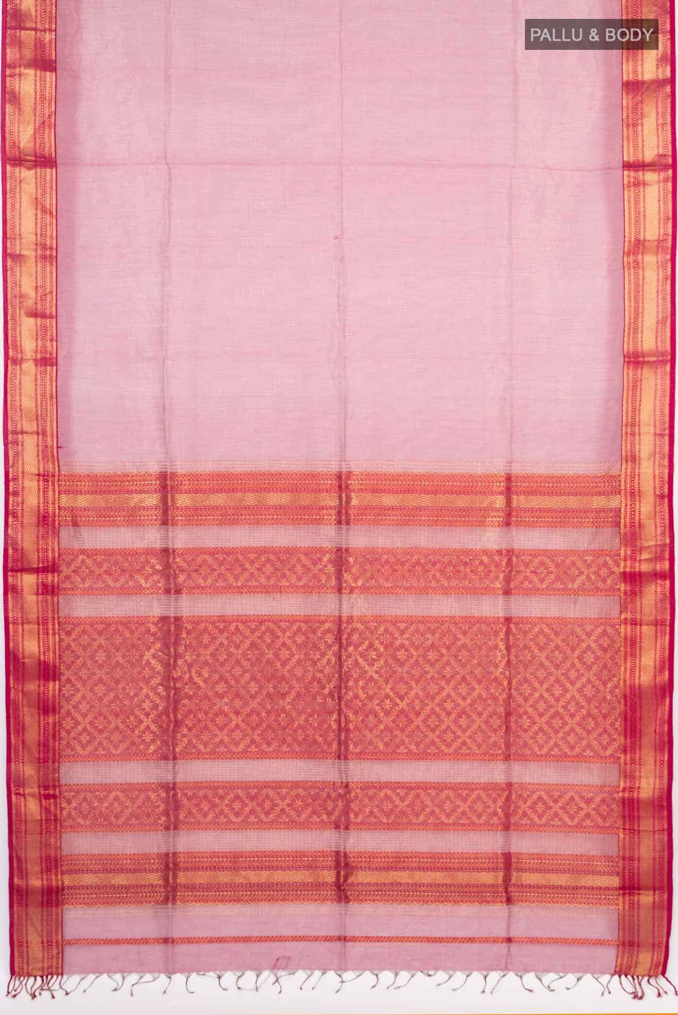 Maroon Maheshwari Silk Cotton Saree