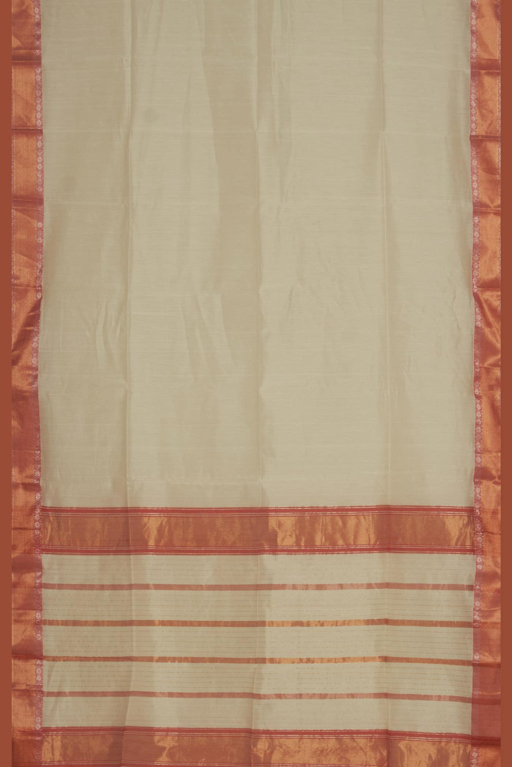 Off White Maheshwari Silk Cotton Saree