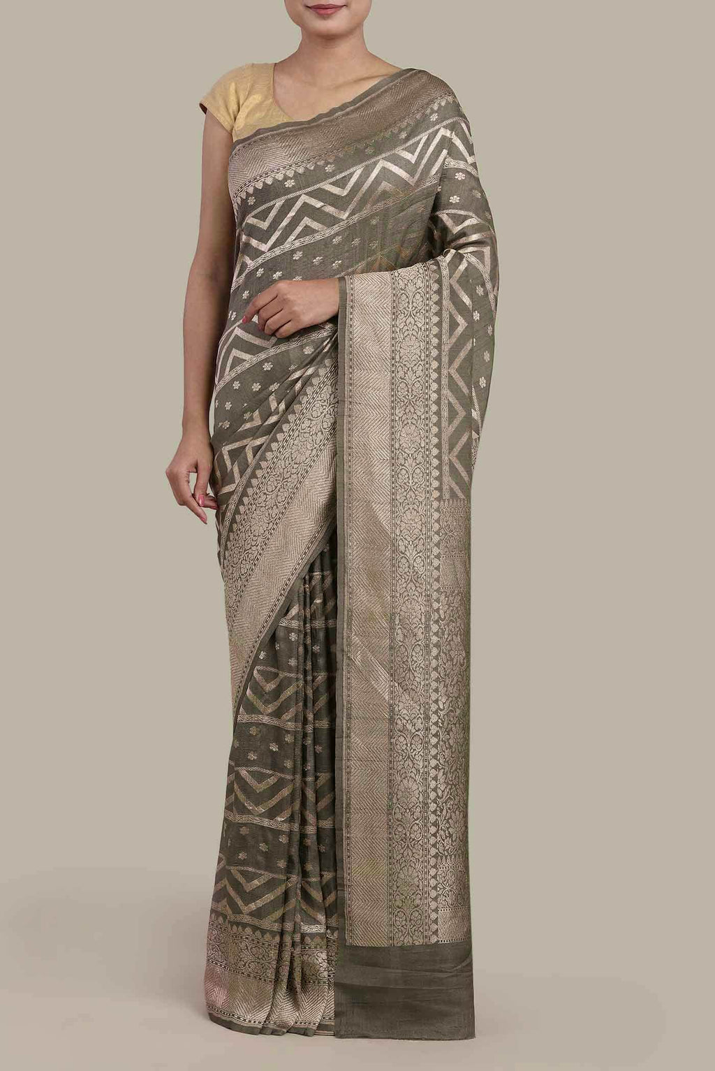 Green Banarasi Georgette Saree