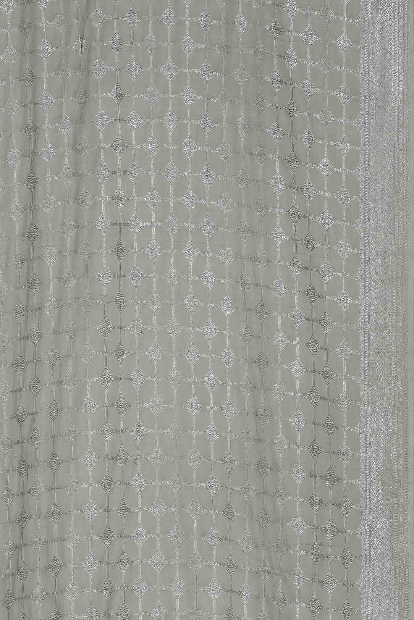 Cream Banarasi Silk Saree