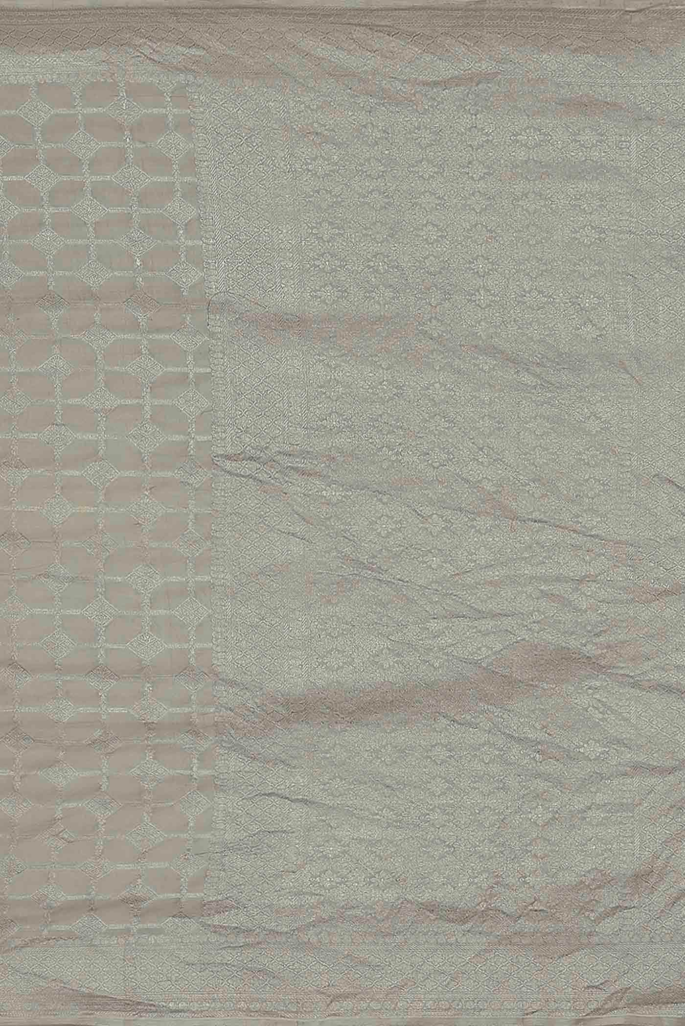 Cream Banarasi Silk Saree