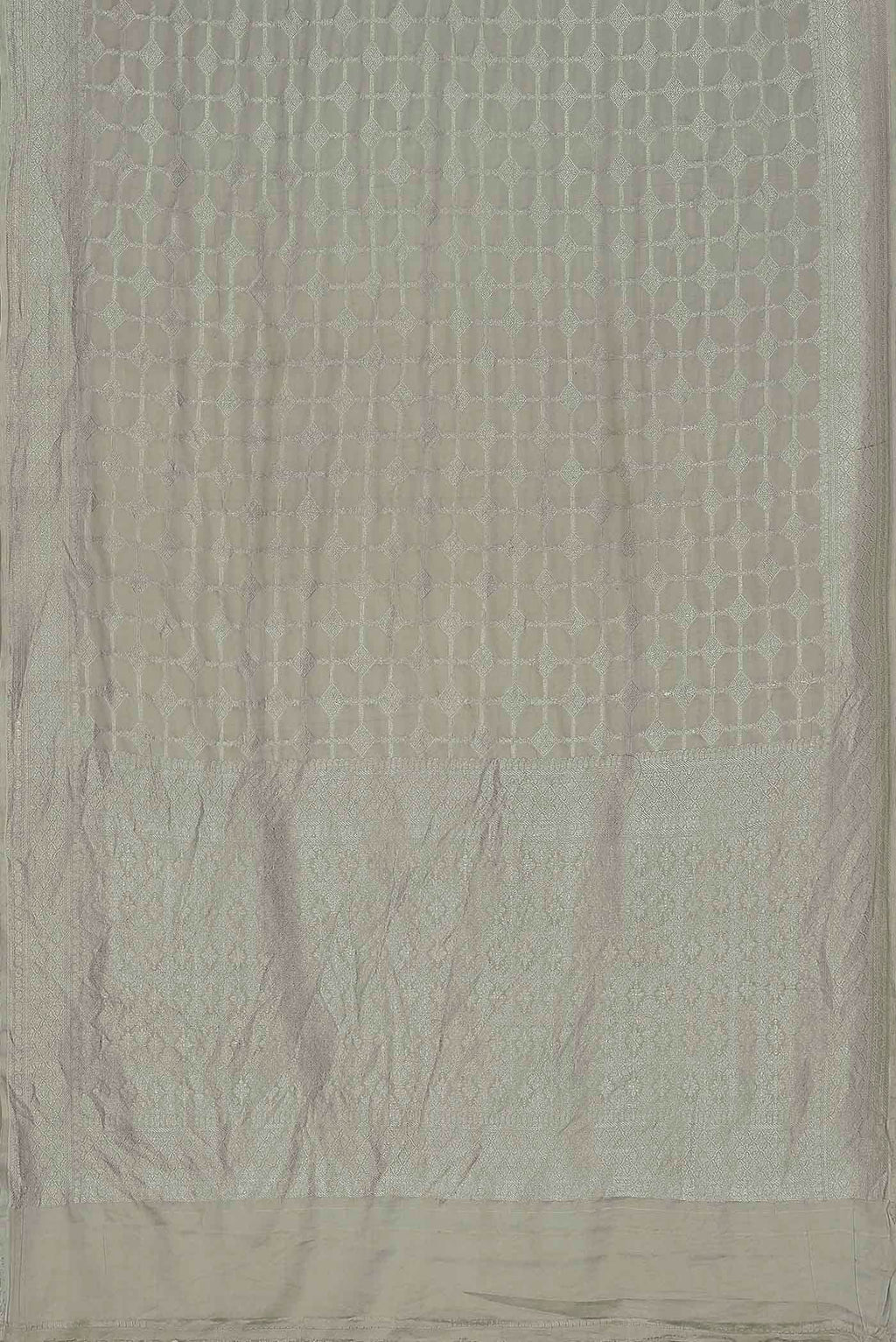 Cream Banarasi Silk Saree