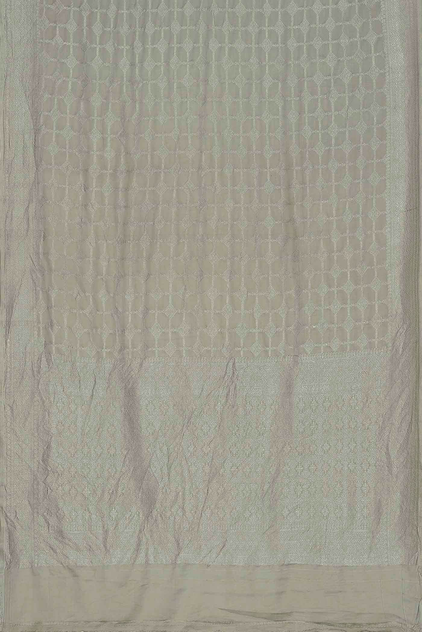 Cream Banarasi Silk Saree
