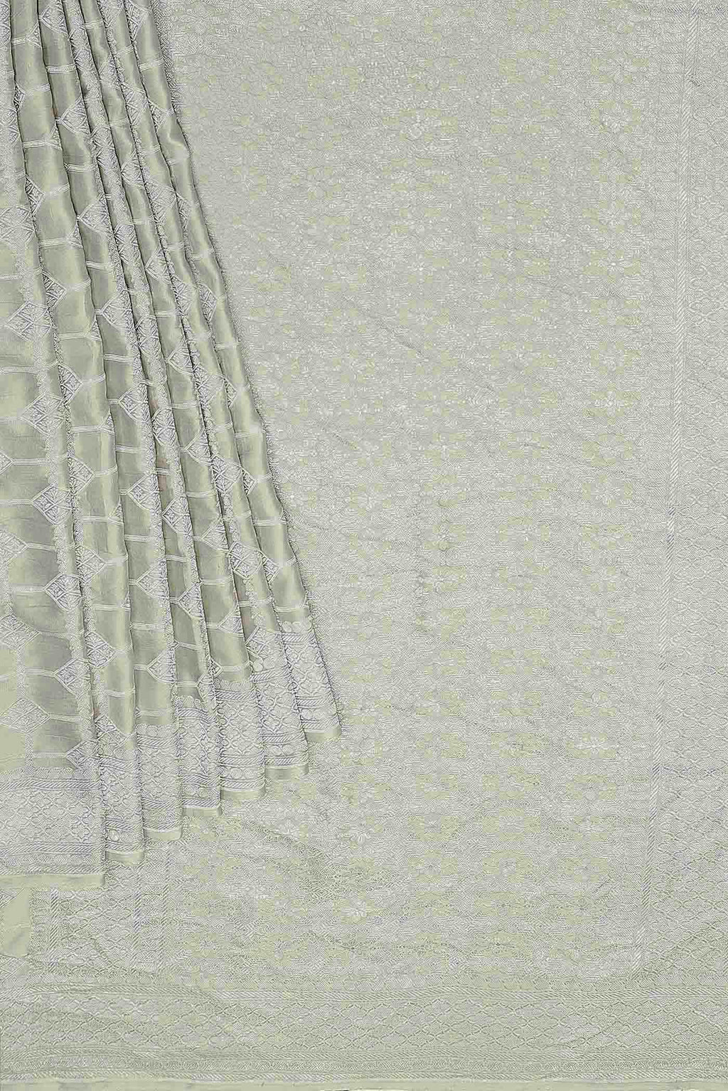 Cream Banarasi Silk Saree