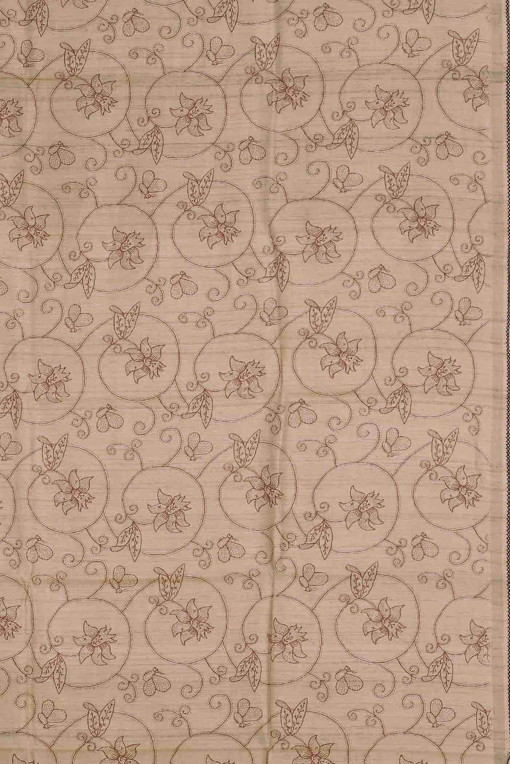 Beige Bhagalpuri Tussar Silk Saree