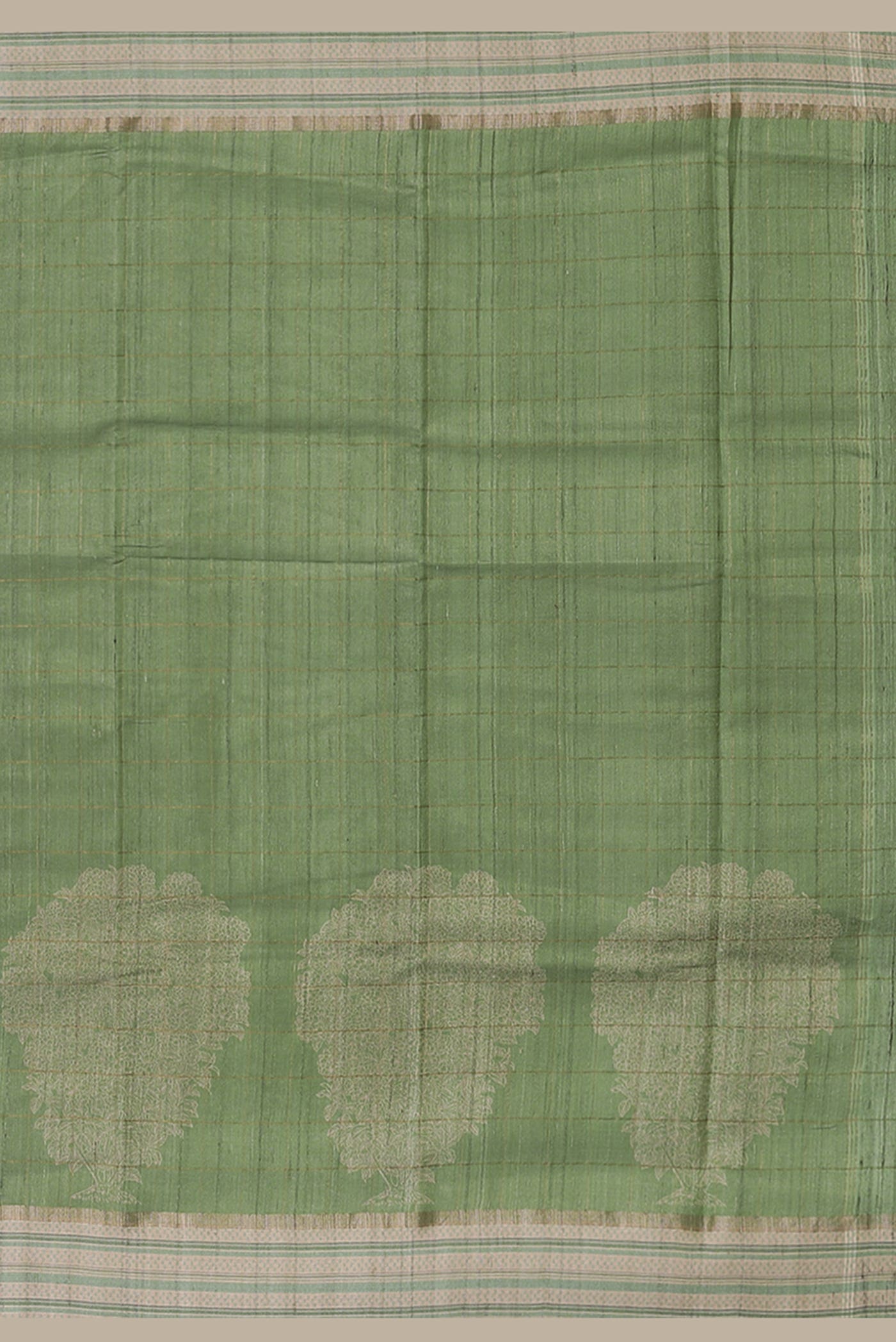 Green Bhagalpuri Tussar Silk Saree