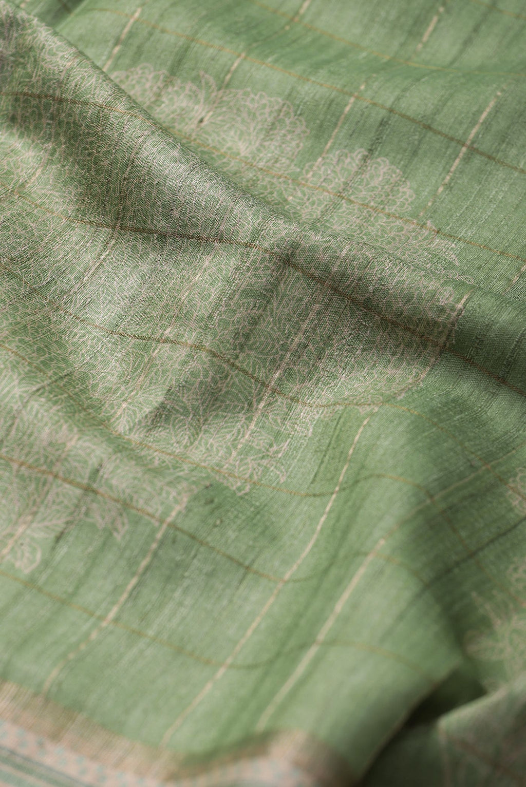 Green Bhagalpuri Tussar Silk Saree