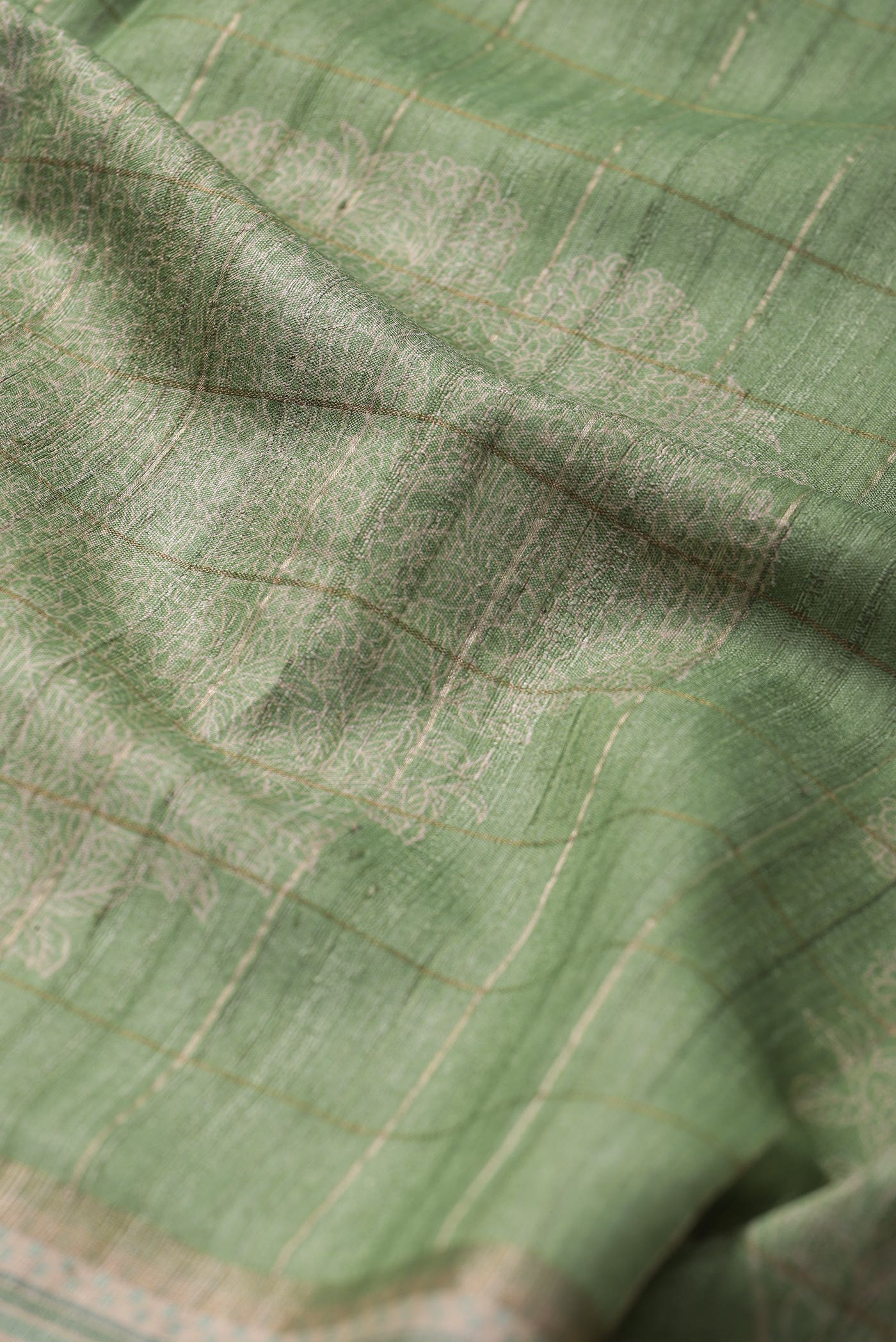 Green Bhagalpuri Tussar Silk Saree