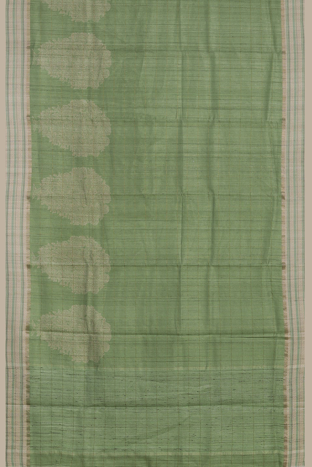 Green Bhagalpuri Tussar Silk Saree