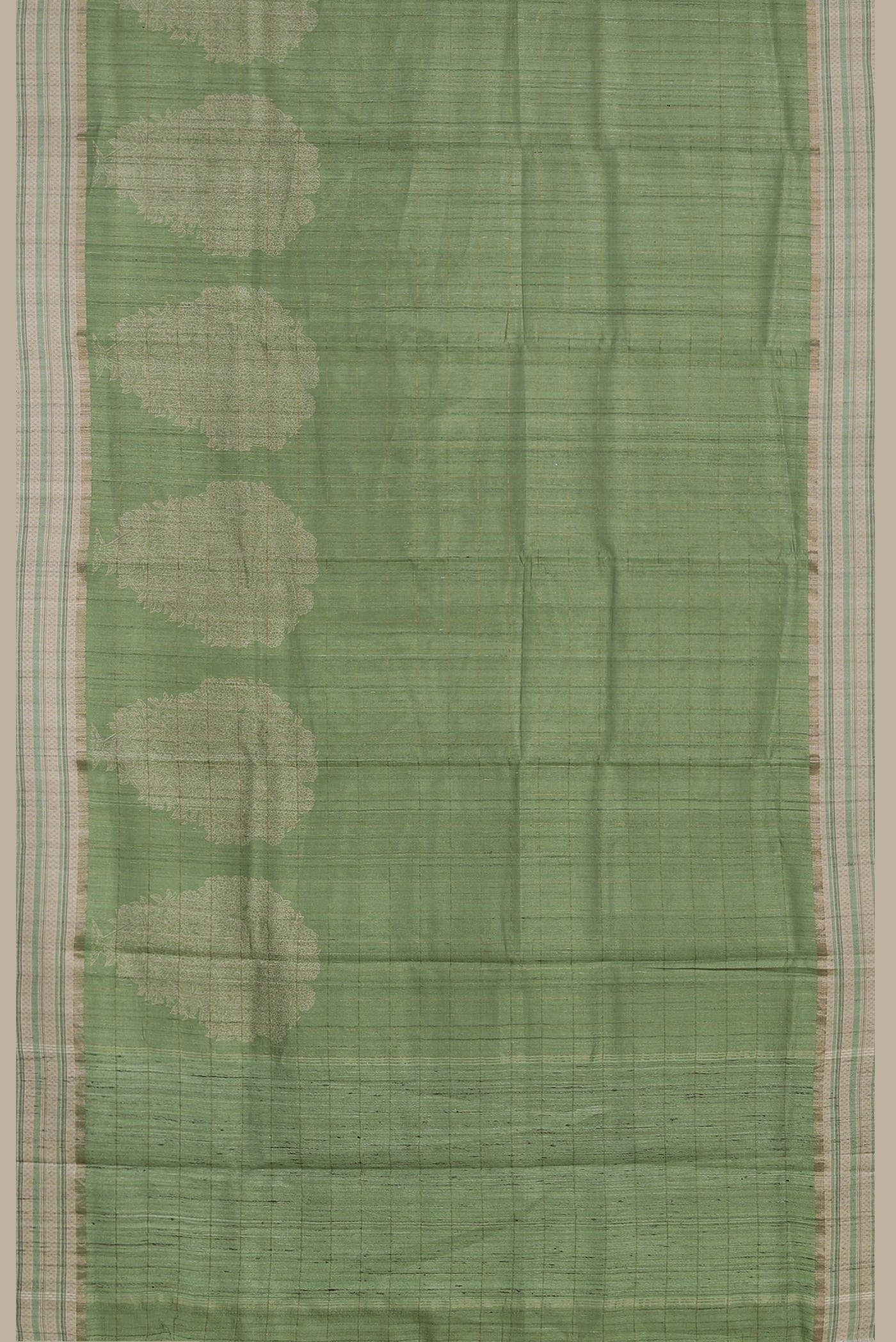 Green Bhagalpuri Tussar Silk Saree