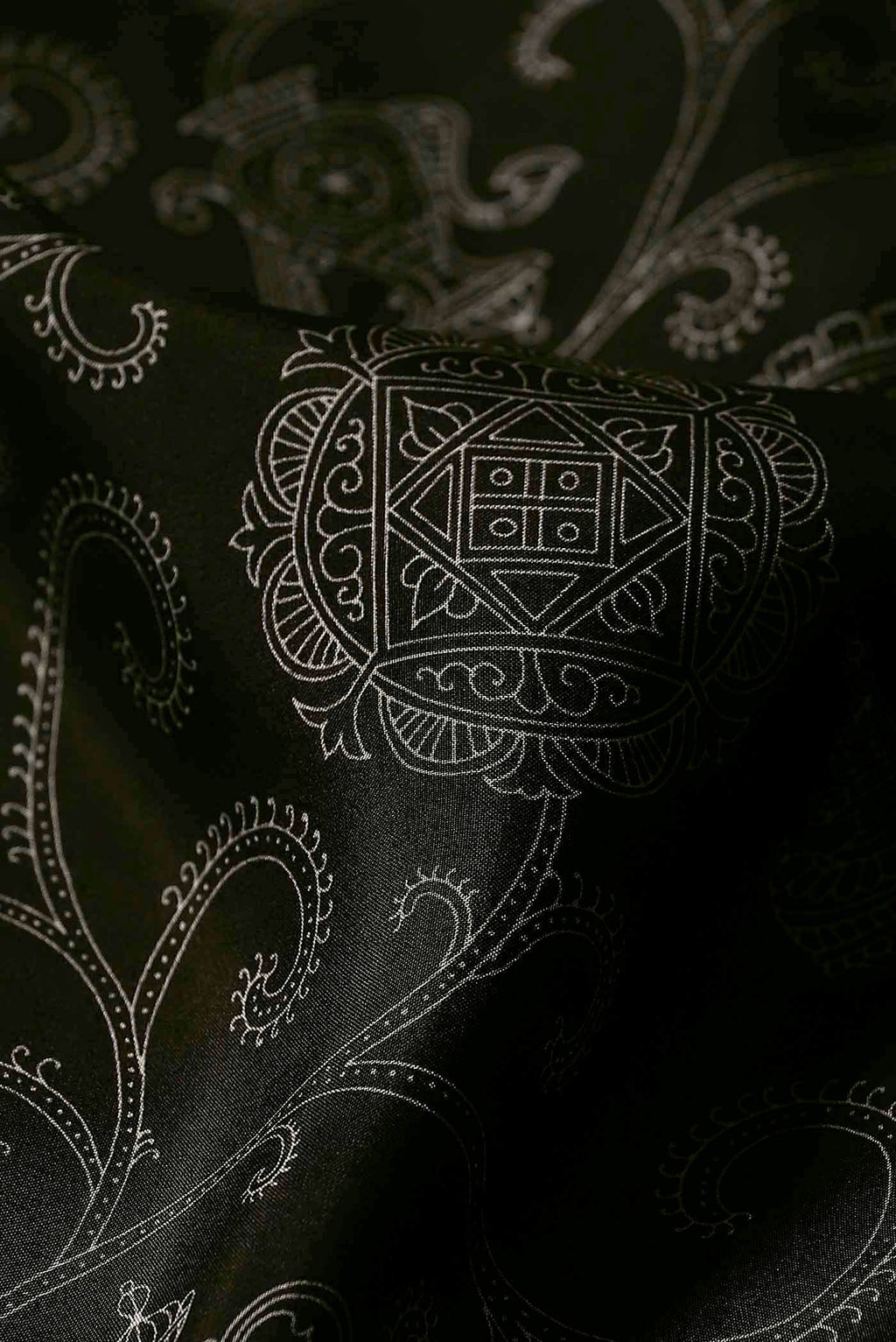 Black Printed Silk Saree